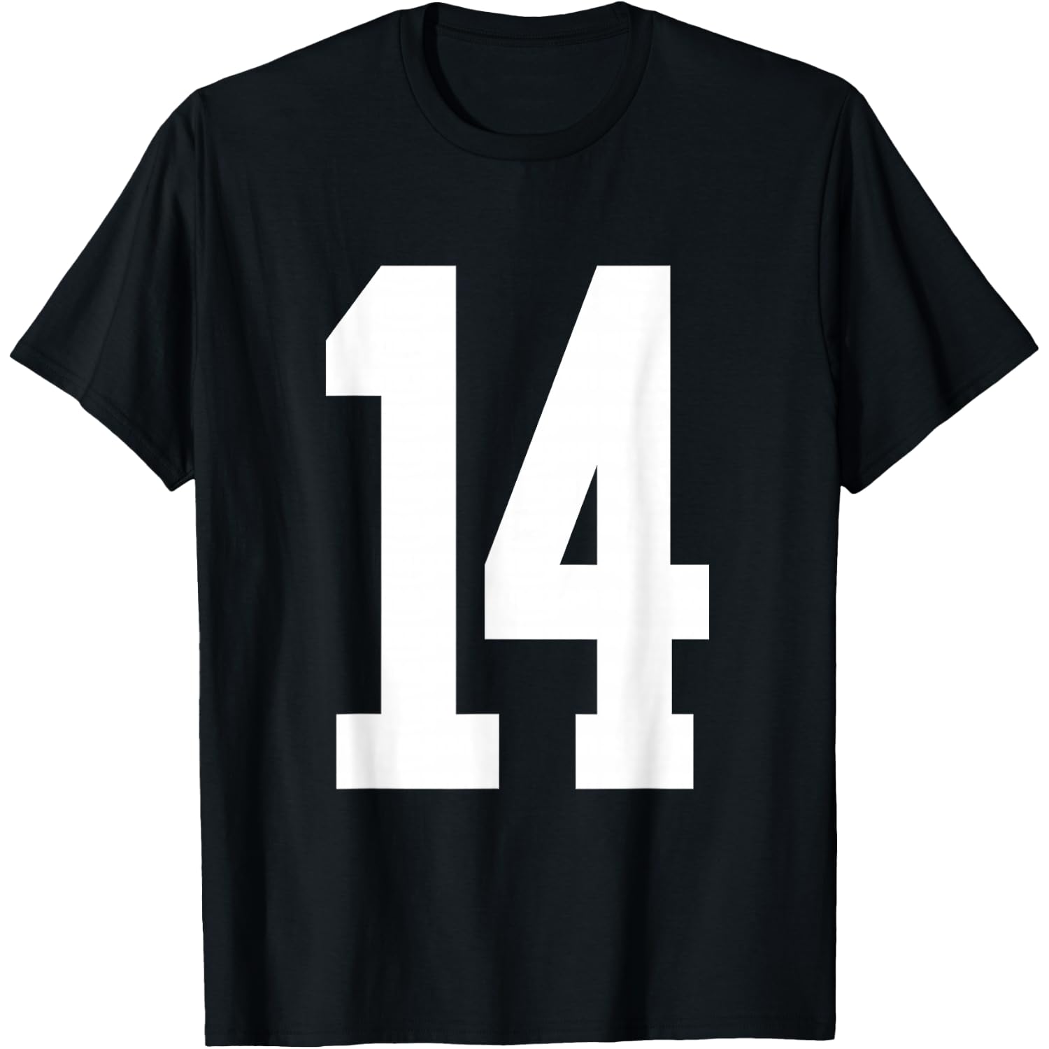 #14 White Number 14 Sports Fan Jersey Style Birthday T-Shirt
