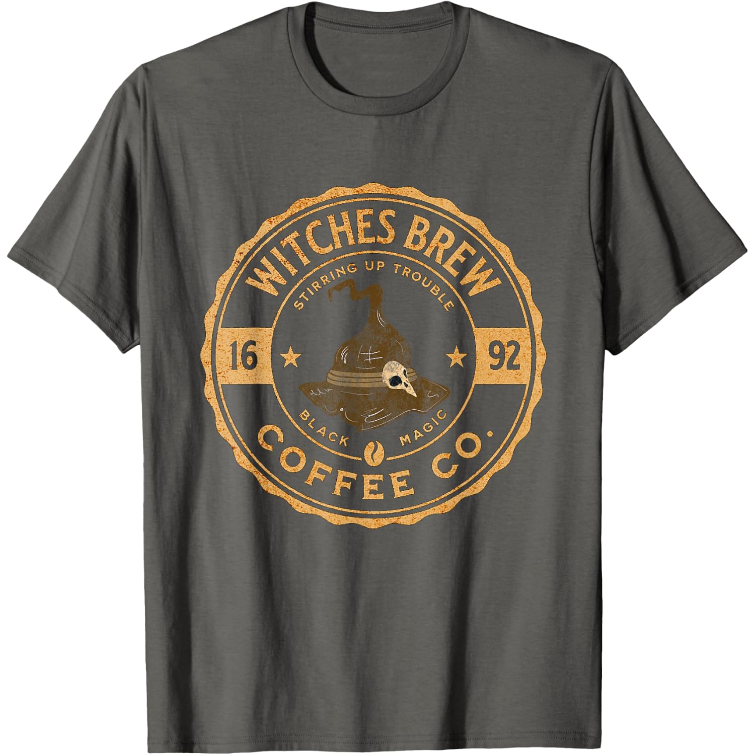 1692 WITCHES BREW Vintage COFFEE Company Black Magic Co T-Shirt