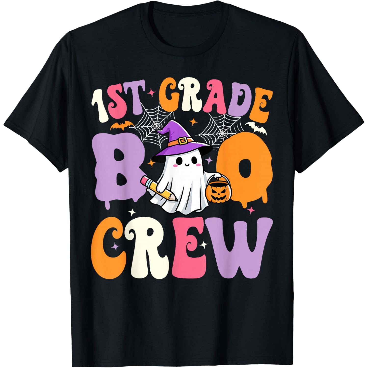 1st Grade Boo Crew Spooky First Grade Halloween Teacher T-Shirt