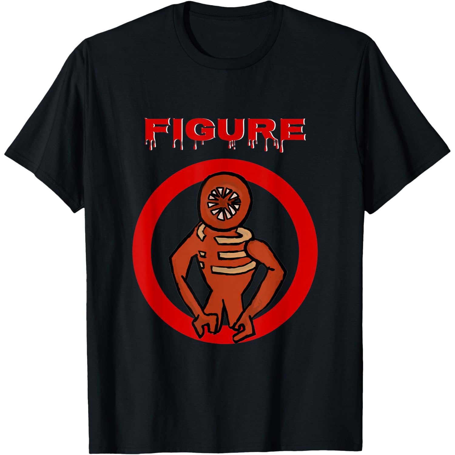 2022 Black Monster Horror Game Doors Figure T-Shirt Small