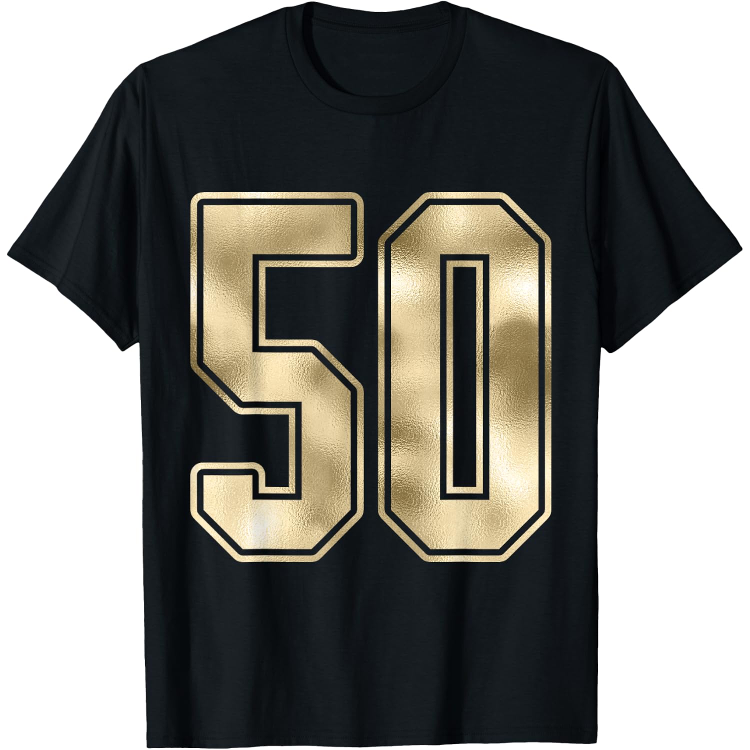 #50 Outline Number 50 Sports Fan Jersey Style T-Shirt T-Shirt