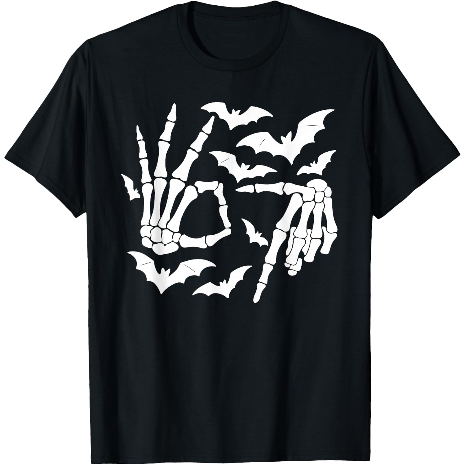 6 7 Meme Halloween Skeleton Hand Sign Graphic T-Shirt