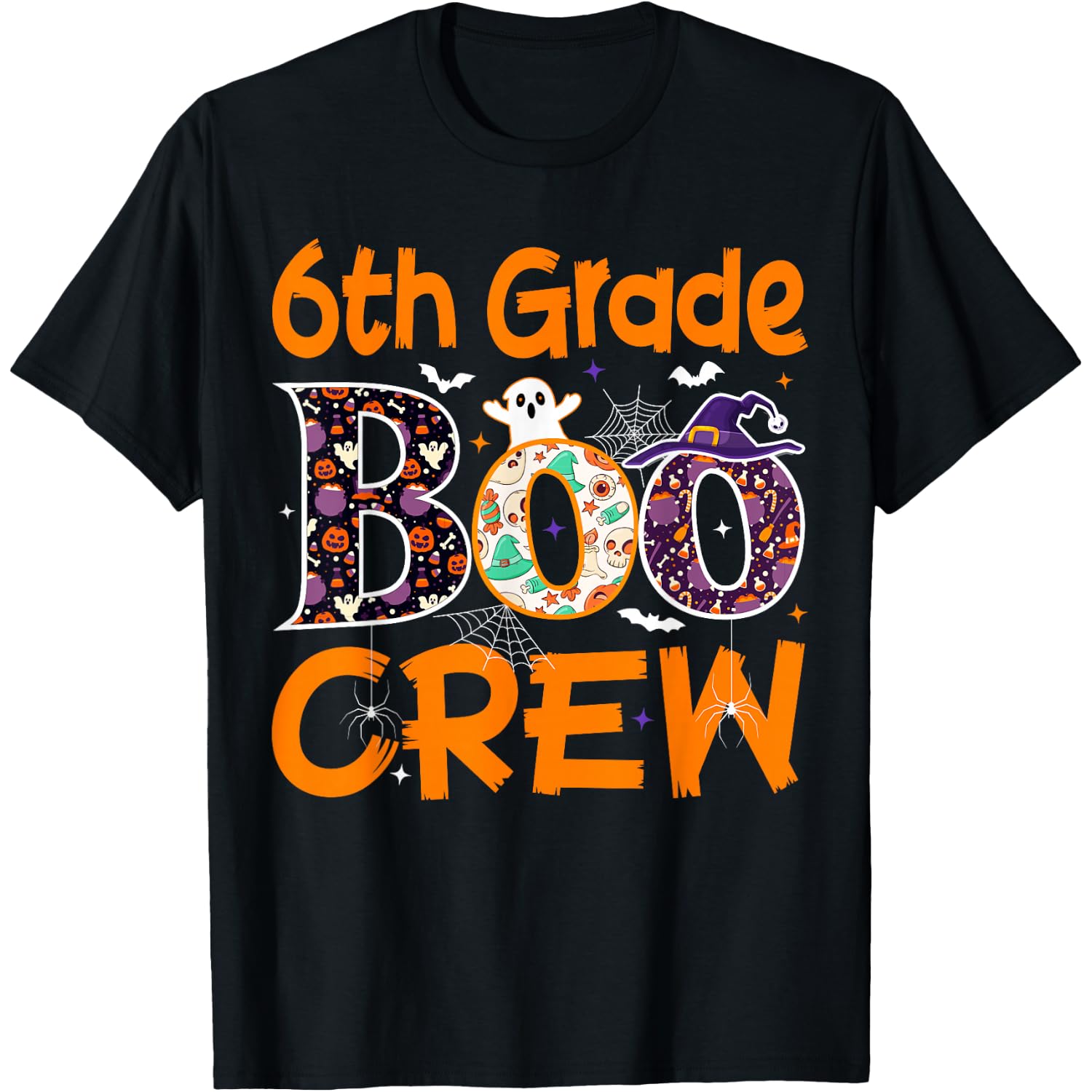 6th Grade Boo Crew Teacher Funny Sixth Grade Halloween T-Shirt
