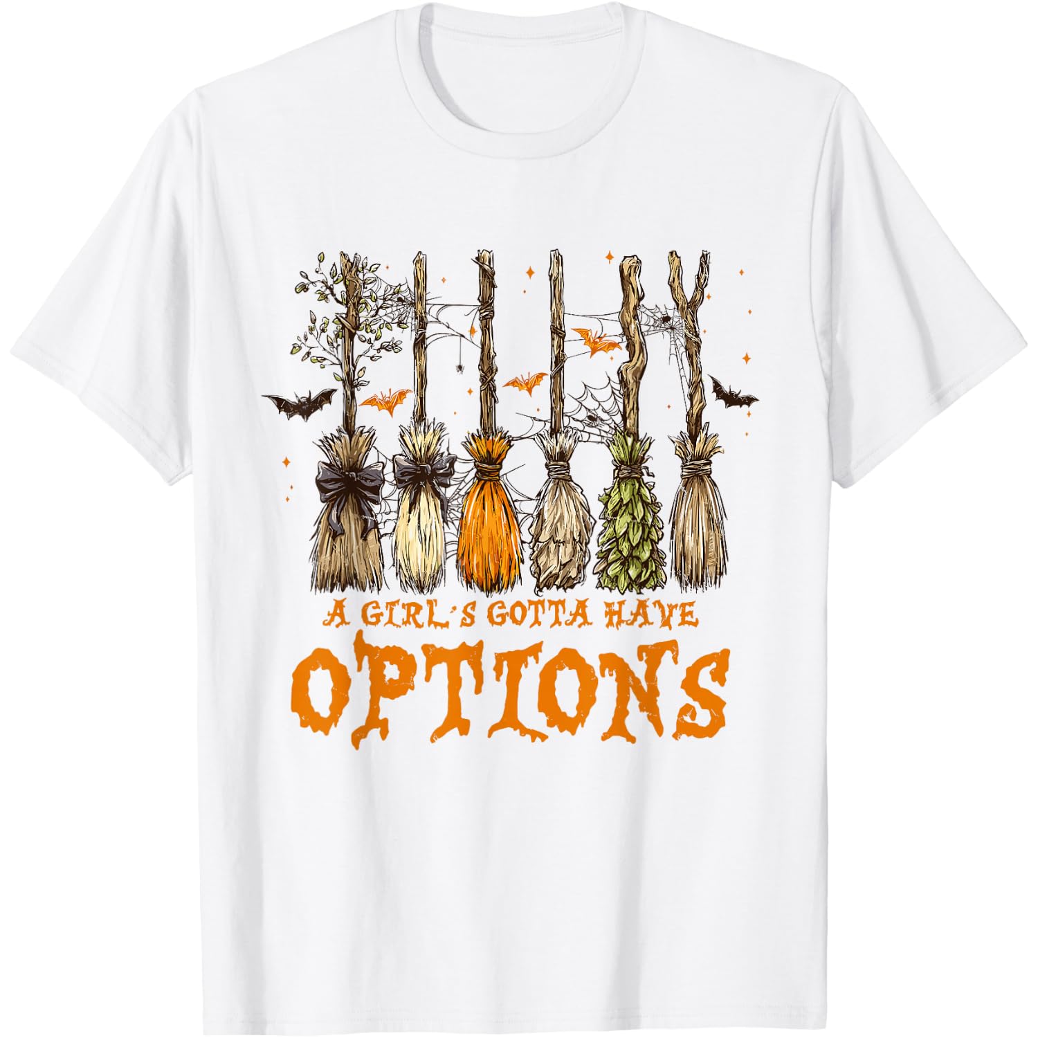 A Girl Gotta Have Options Halloween Witchy Salem Witch Broom T-Shirt