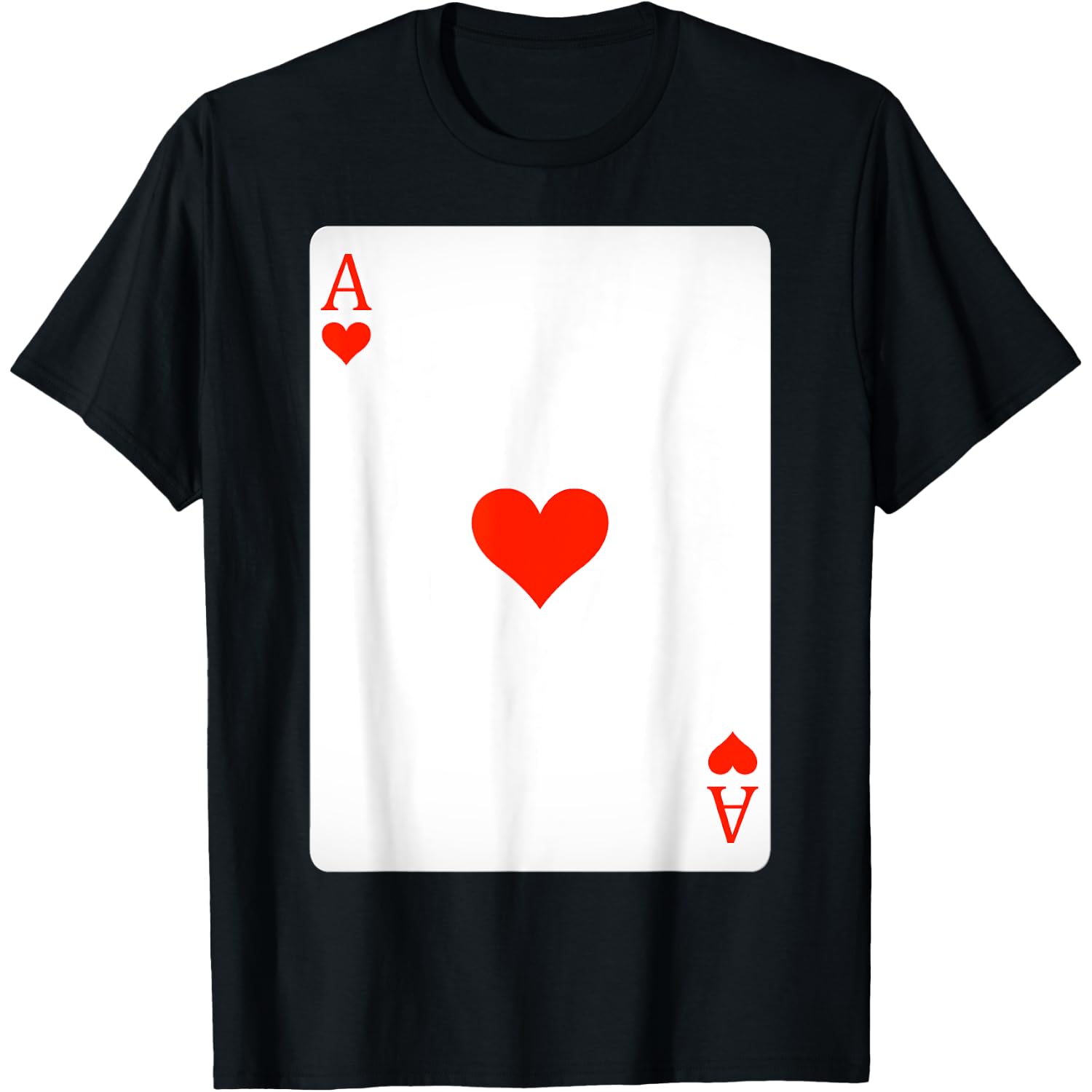 Ace of Hearts Playing Cards Shirt Easy Halloween Costume T-Shirt