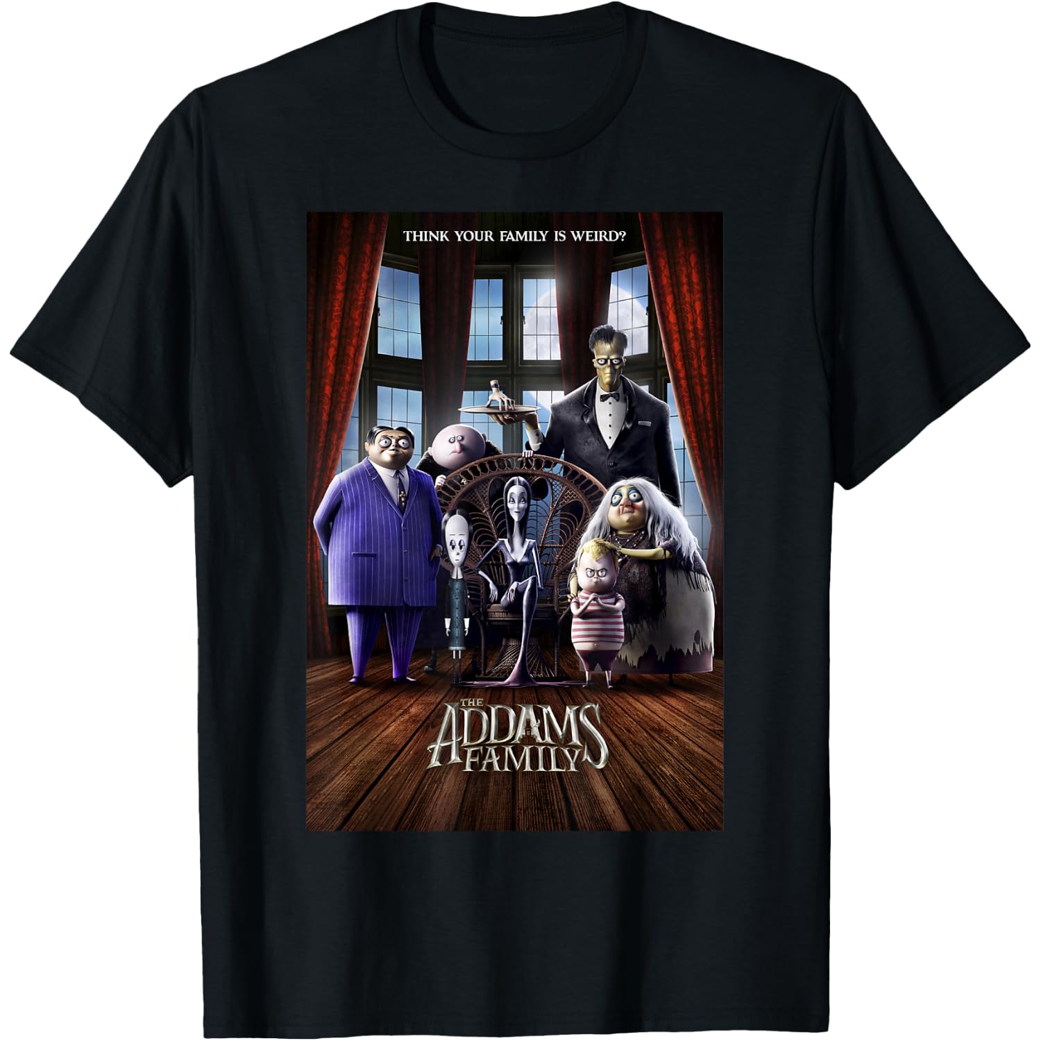 Addams Family Group Shot Portrait Movie Poster T-Shirt Small