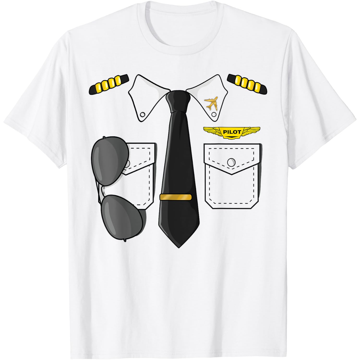 Airplane Airline Pilot Costume Kids Dress Up Halloween T-Shirt