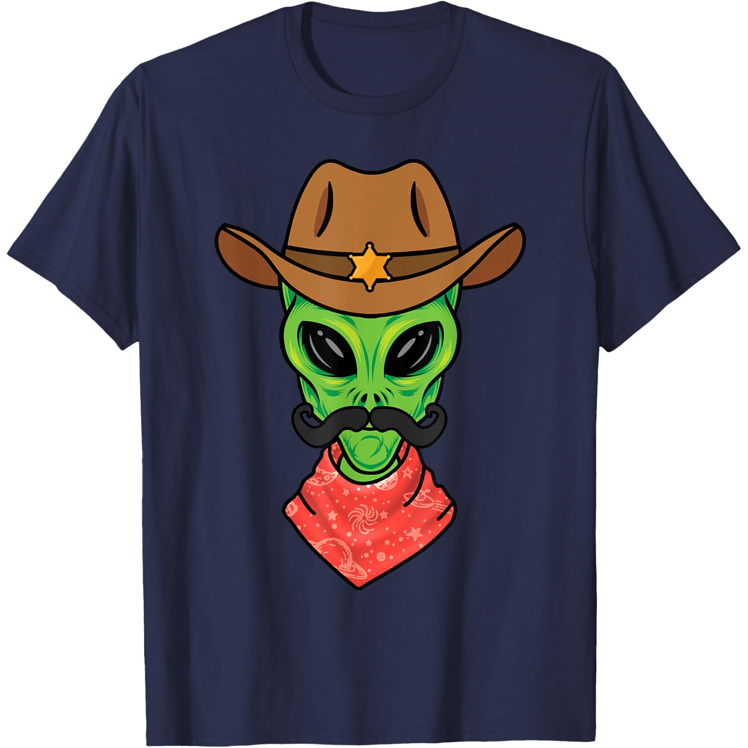 Alien Cowboy for Boys Halloween Sheriff Space Alien Cowboy T-Shirt