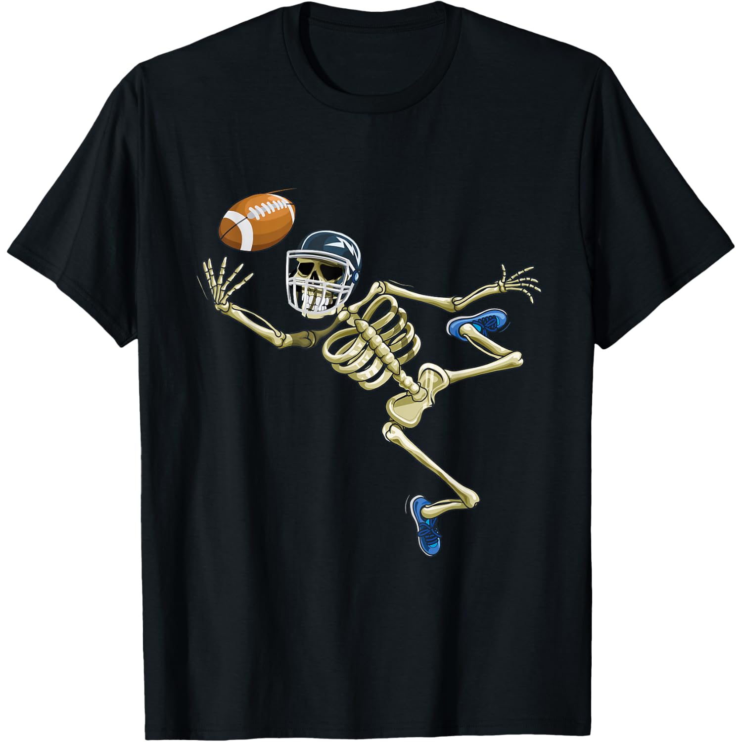 American Football Skeleton Halloween Men Boys Football Fan T-Shirt