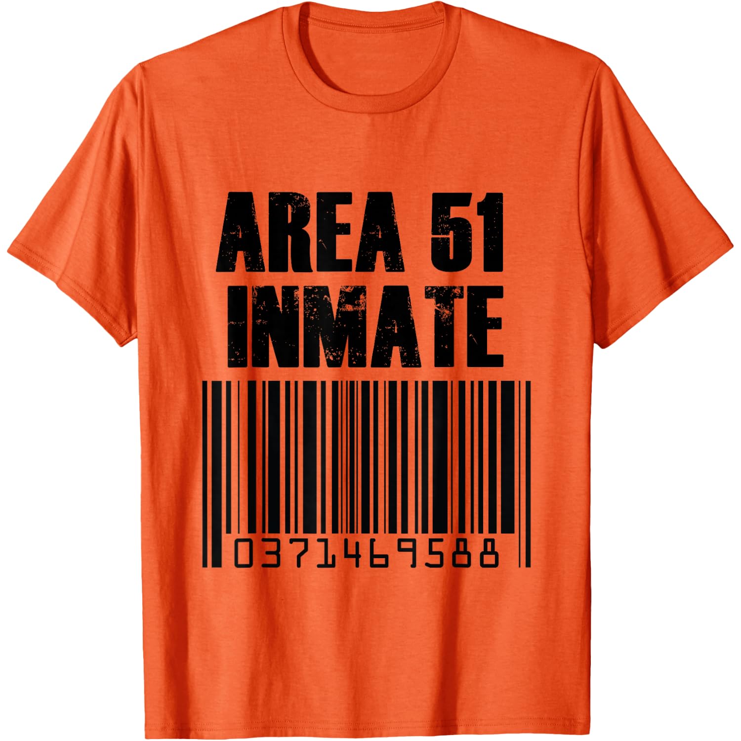 Area 51 Alien Inmate Barcode Orange Costume T-Shirt