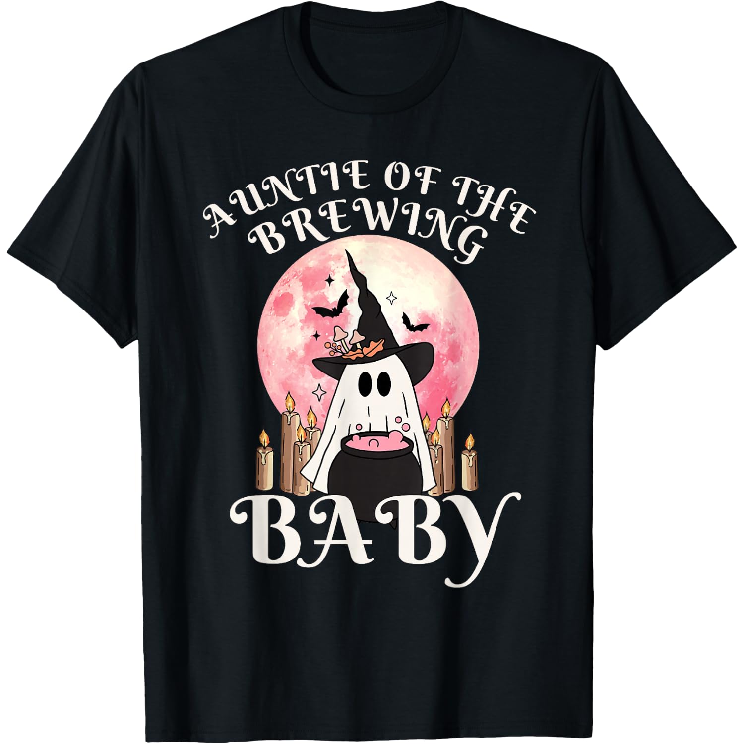 Auntie of The Brewing Baby Halloween Baby Shower T-Shirt