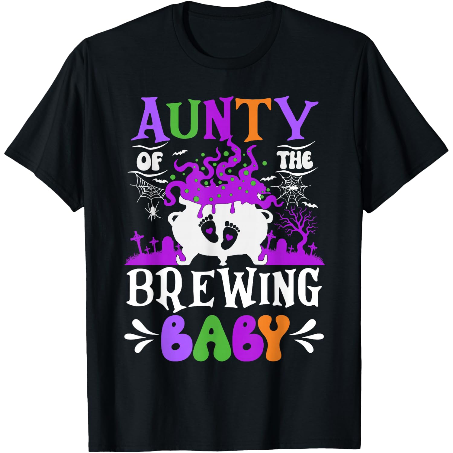Aunty of The Brewing Baby Aunt to Be Halloween T-Shirt