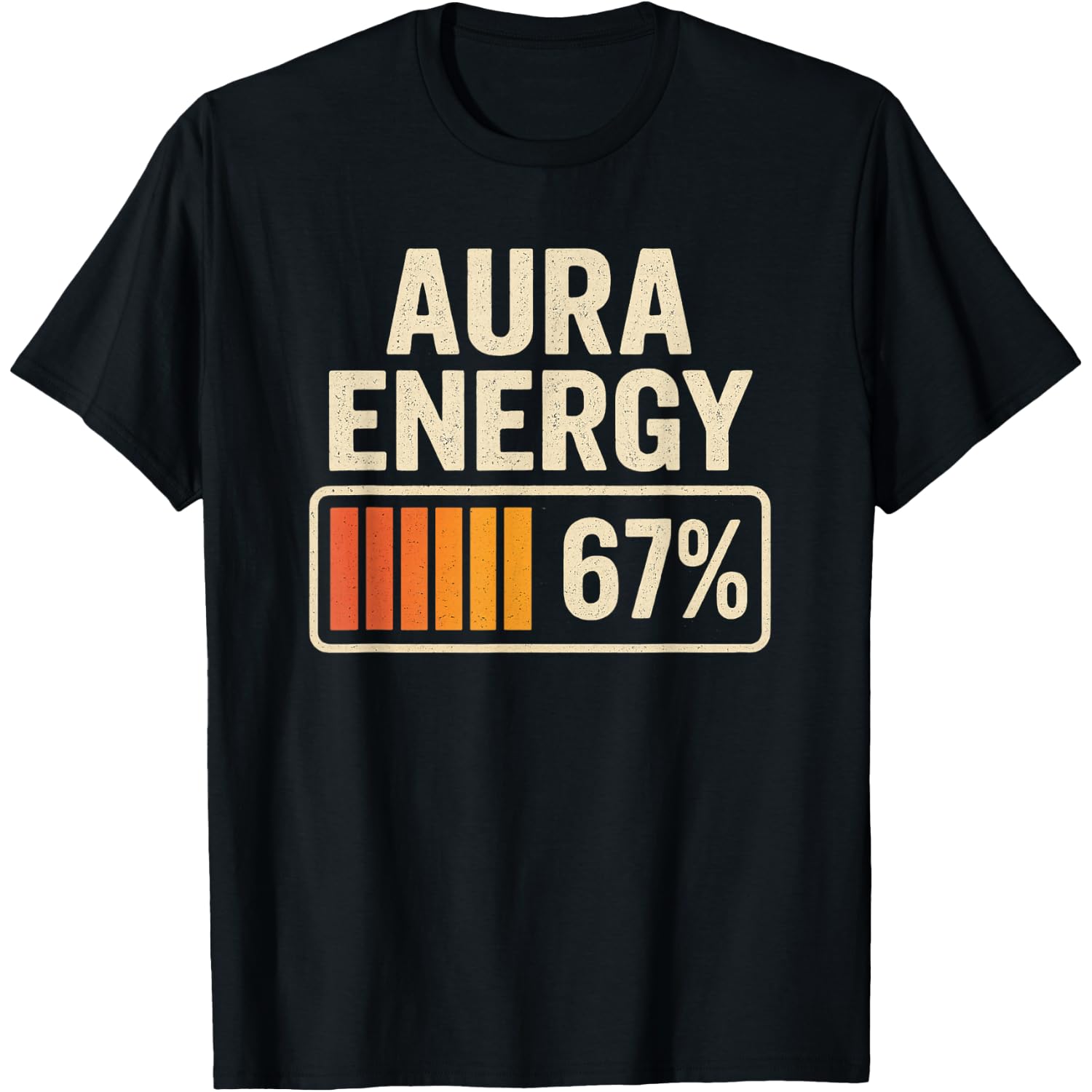 Aura Energy 67 Meme Funny Gen Alpha Slang Retro Vintage Men T-Shirt