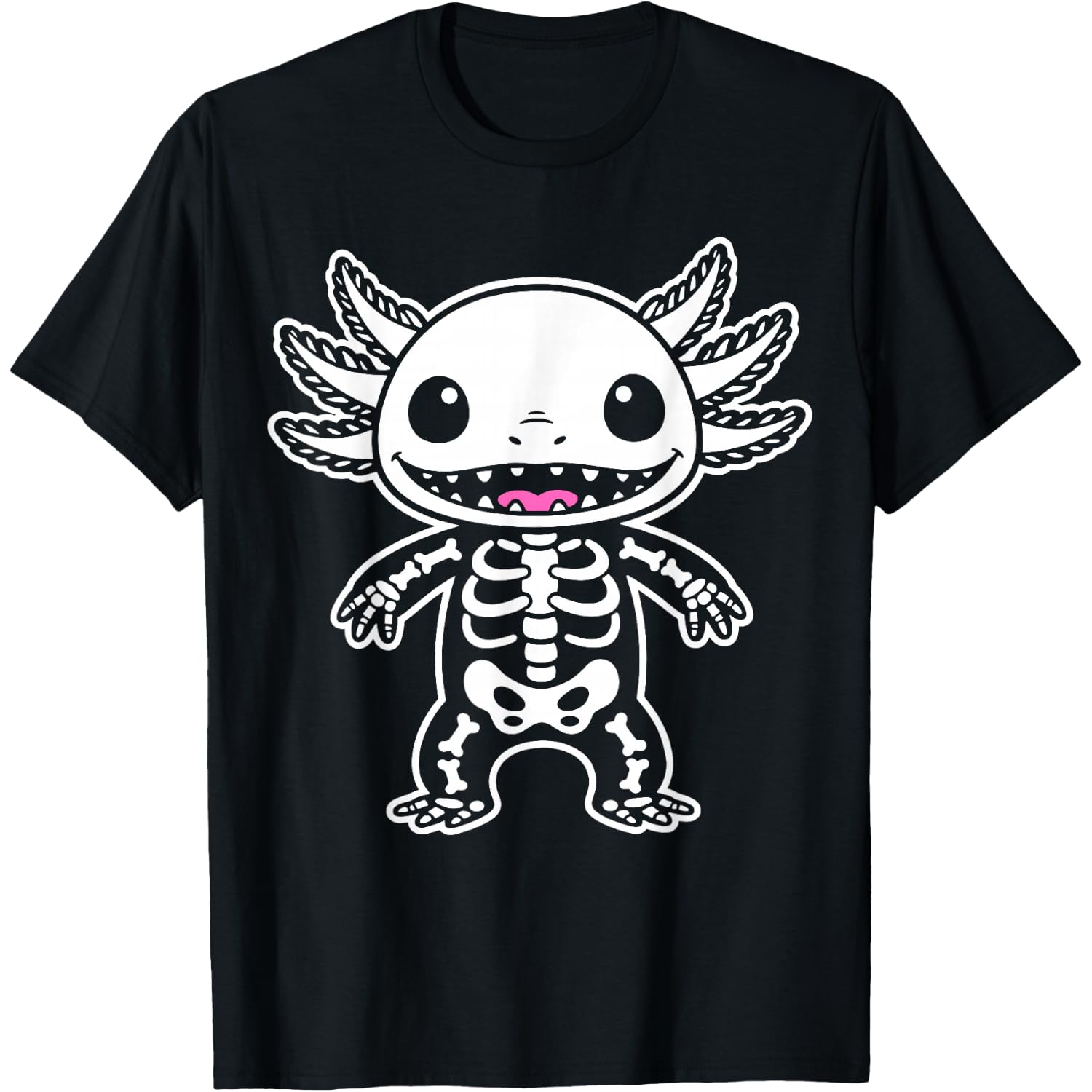 Axolotl Skeleton Halloween T-Shirt
