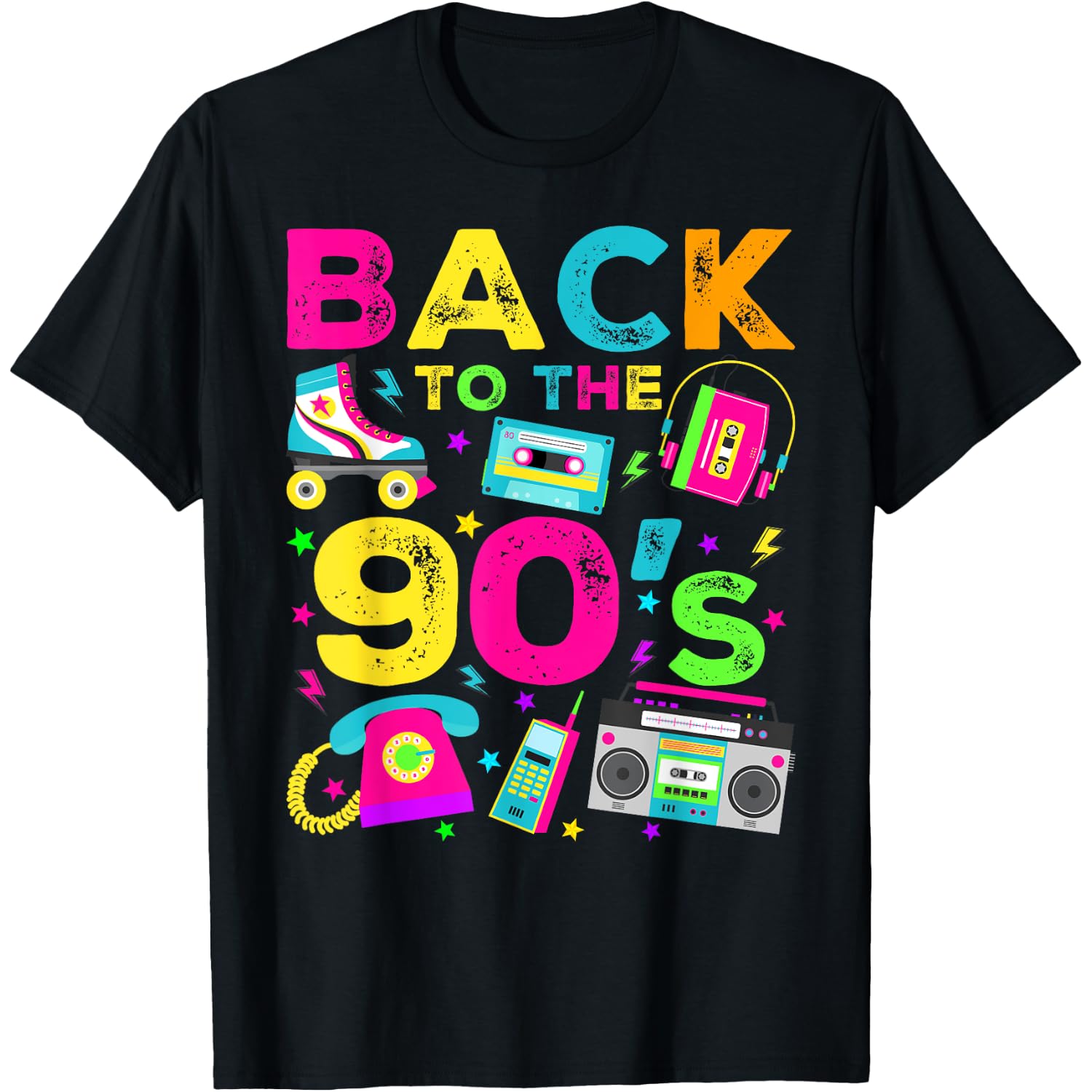 Back to 90's 1990s Vintage Style Nineties Retro Party T-Shirt