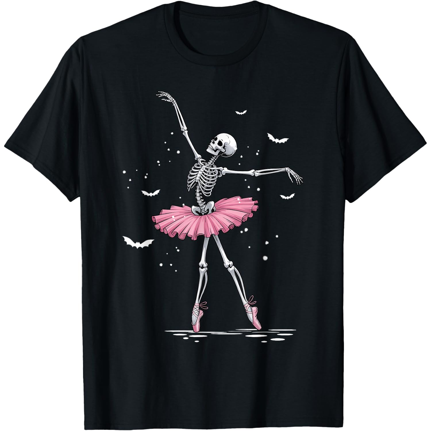 Ballerina Ballet Dance Halloween Dancing Skeleton Women Girl T-Shirt