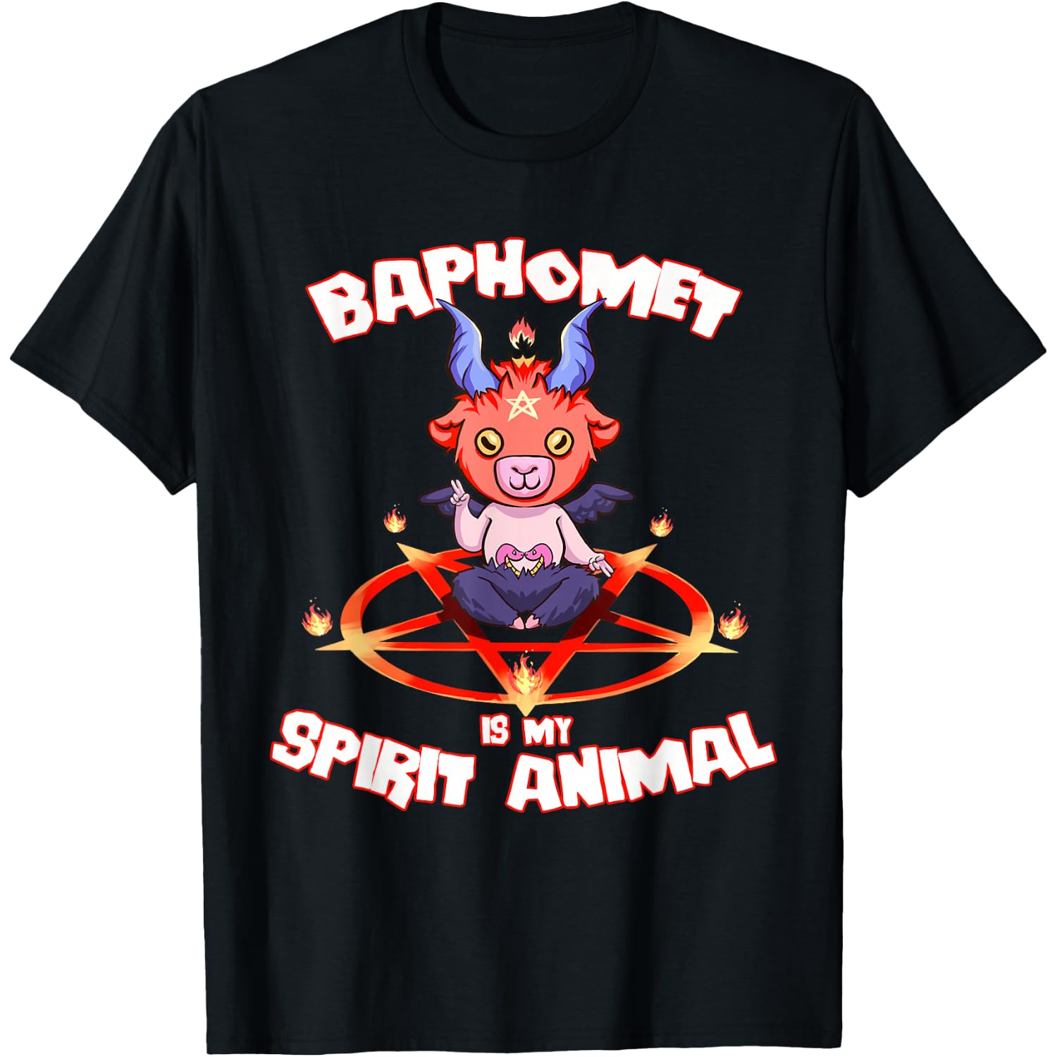 Baphomet is My Spirit Animal Goth Shirt - Cute Satanic Goat T-Shirt