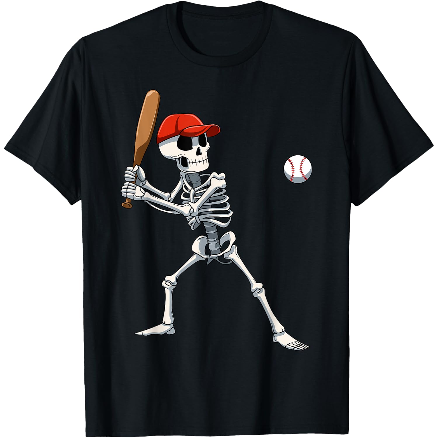 Baseball Skeleton Halloween Skeleton Playing Baseball T-Shirt