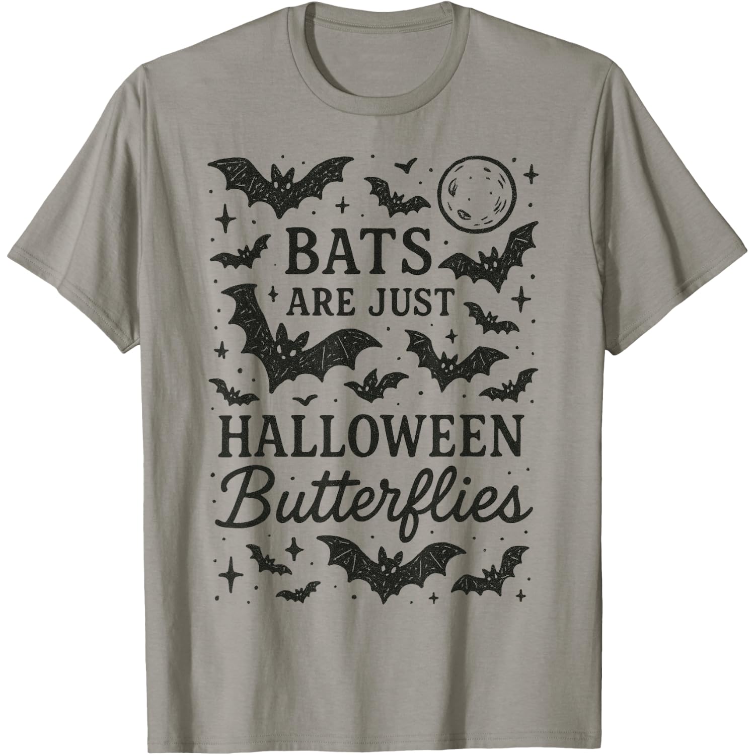 Bats are Just Halloween Butterflies Funny Spooky Moon Bat T-Shirt
