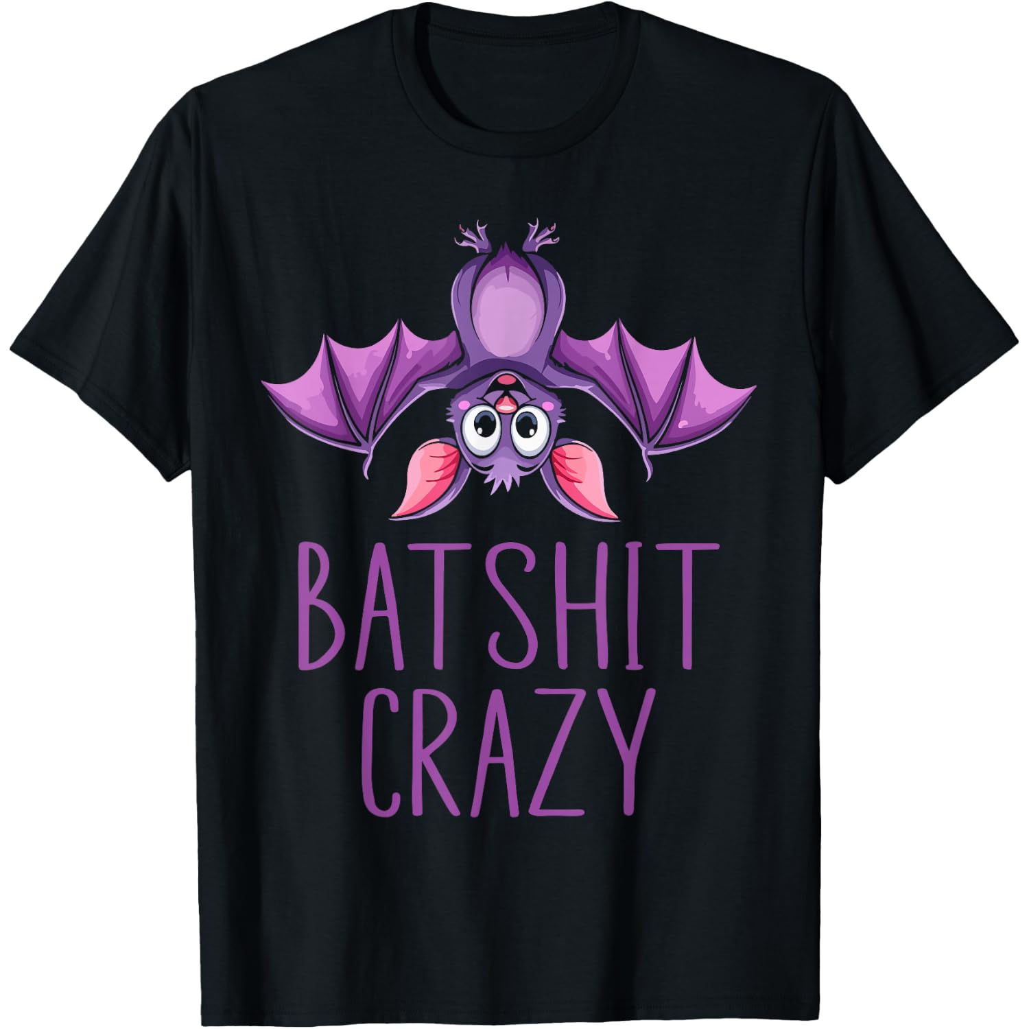 Batshit Crazy Wacky Cartoon Bat Lover Funny Halloween T-Shirt