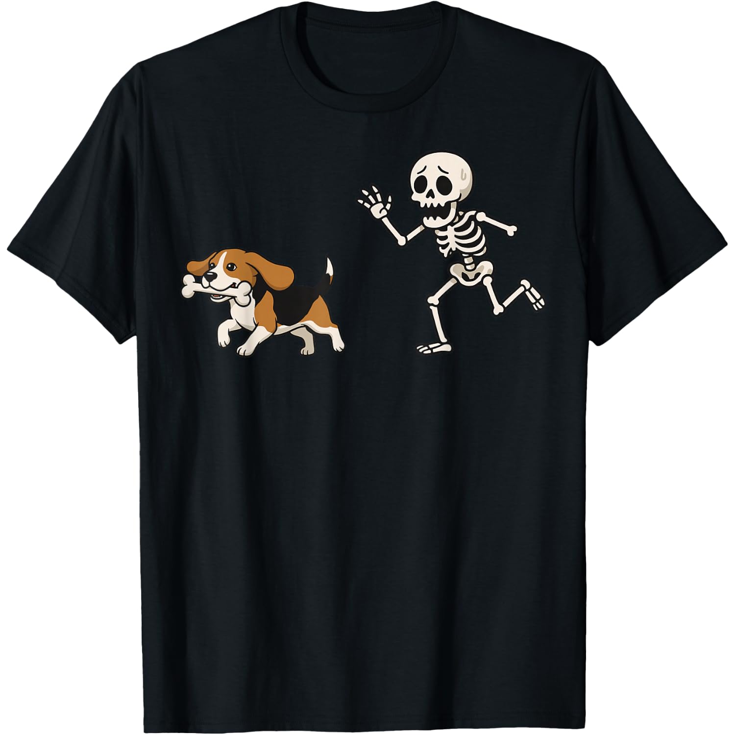 Beagle Skeleton Hand Halloween T-Shirt