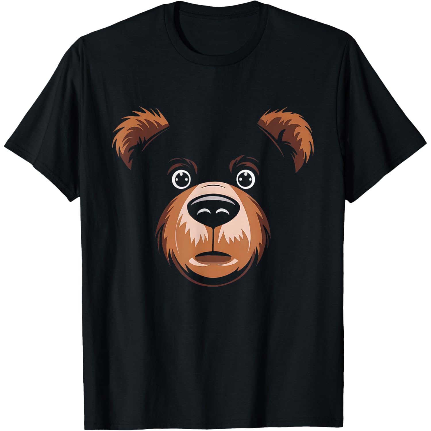 Bear Face Halloween Costume Brown Bear Animal Kids T-Shirt