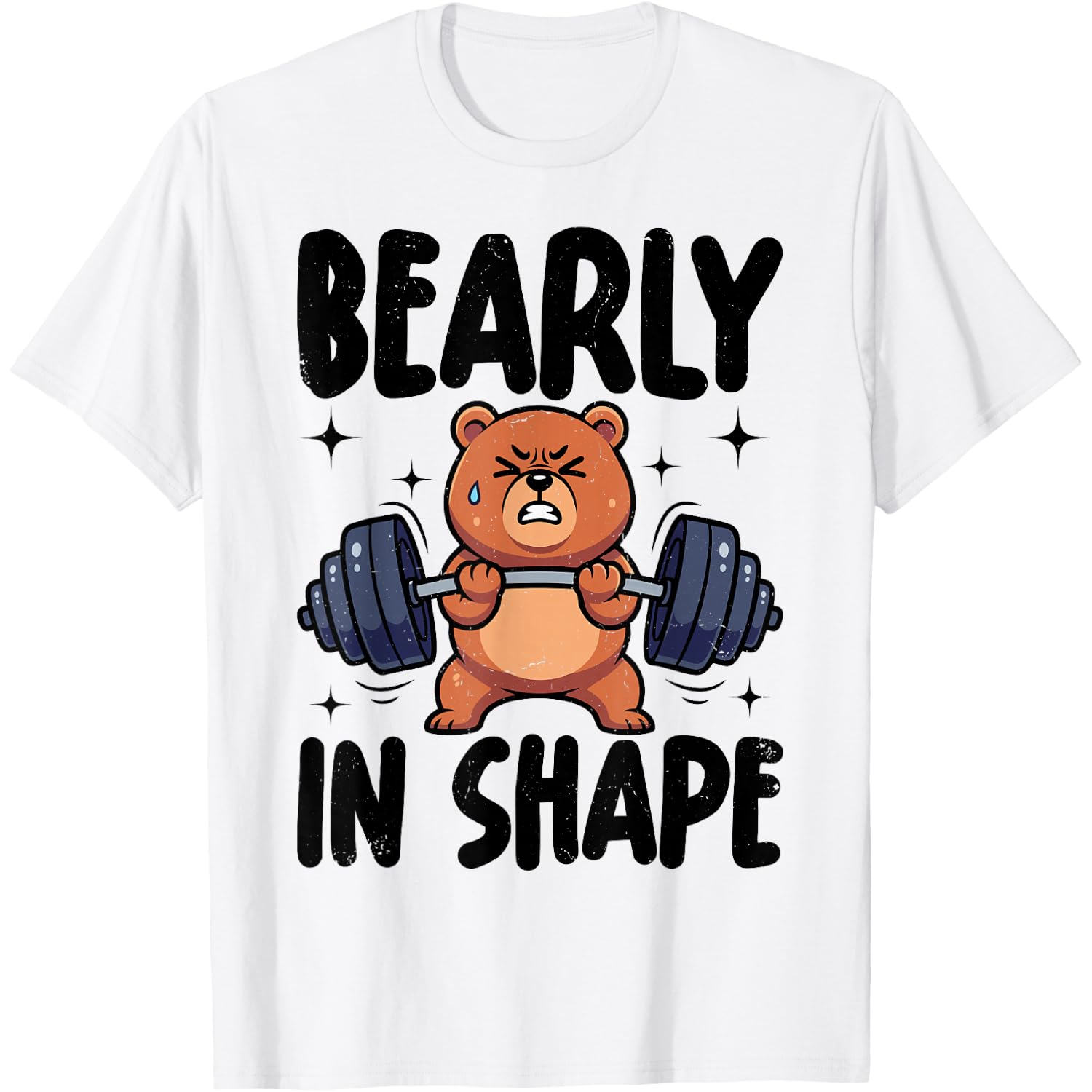 Bearly in Shape Bear Workout Gym Lovers Weightlifting T-Shirt
