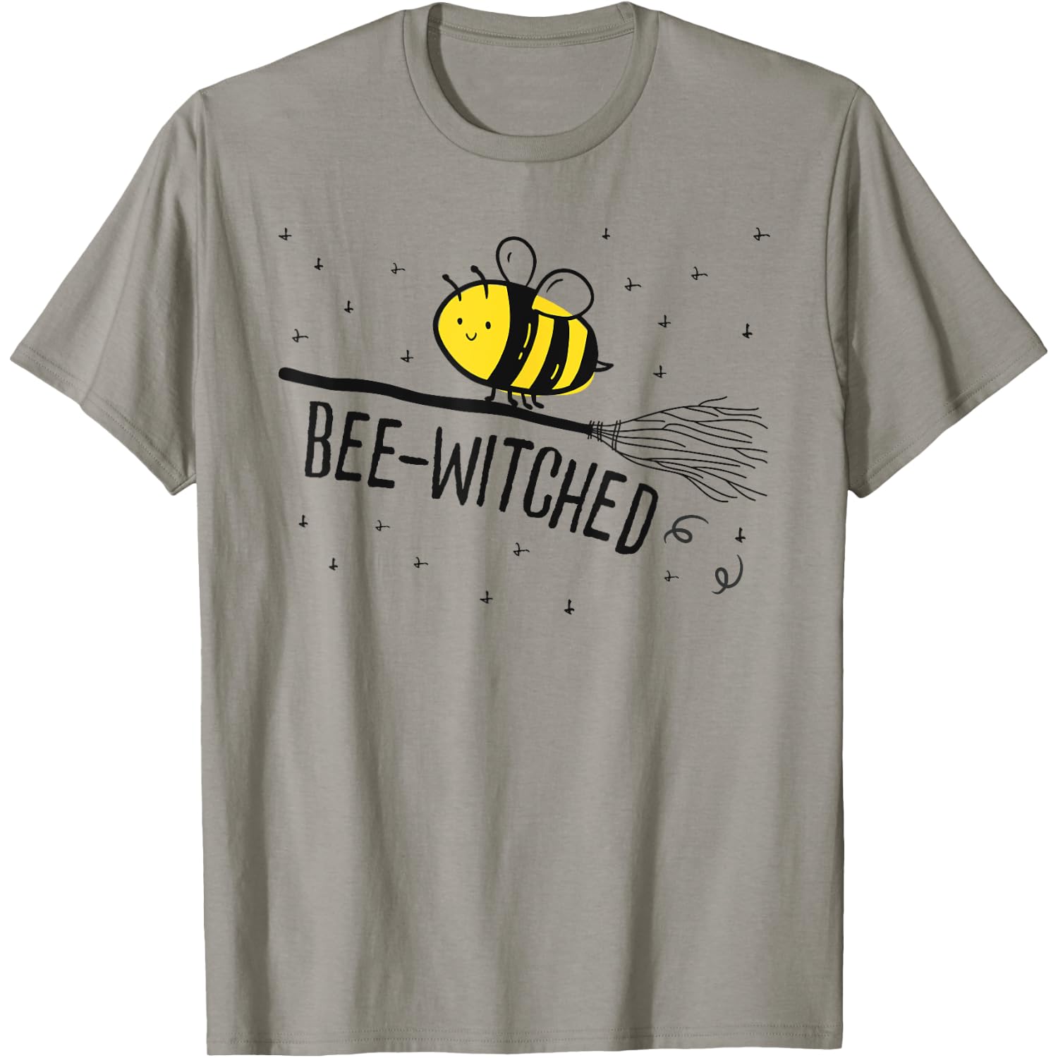 Bee Witched Scary Cute Halloween bee Witch Broomstick Funny T-Shirt