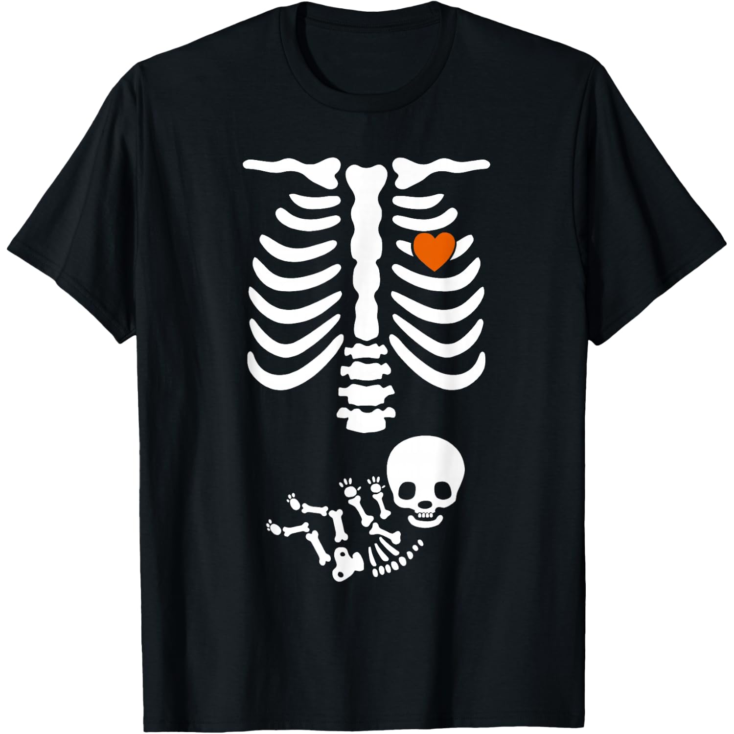 Beer Belly & Baby Skeleton Pregnancy Couples Halloween Mom T-Shirt
