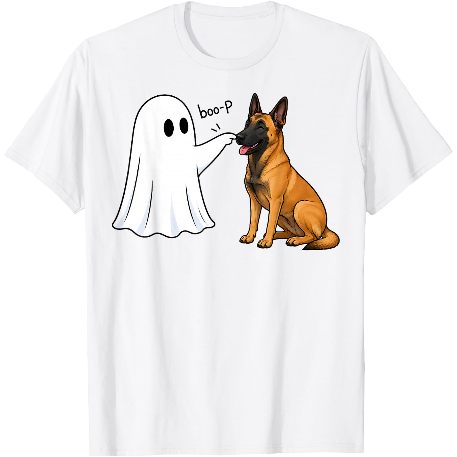 Belgian Malinois Boo P Ghost Boop Halloween Dog Lover T-Shirt