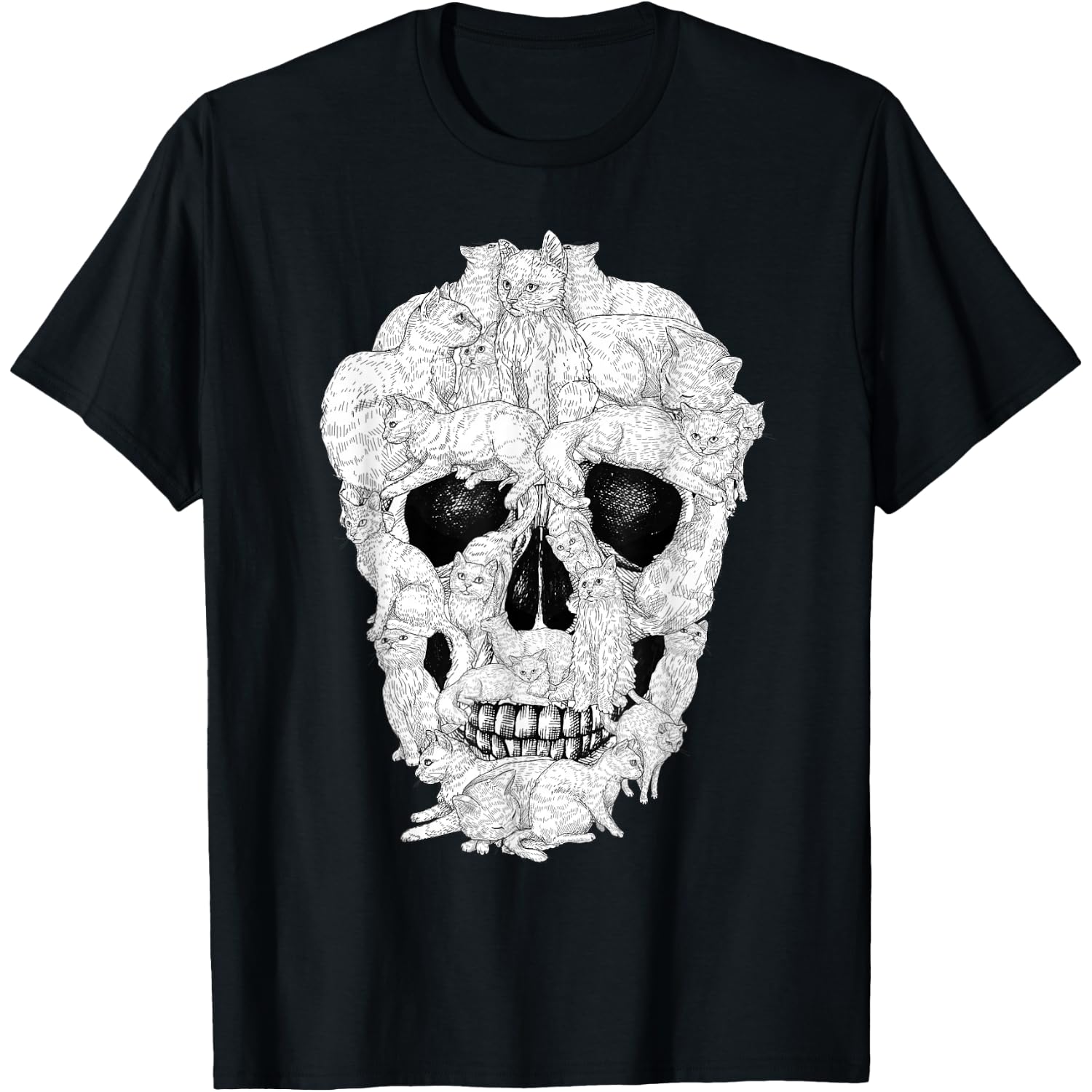 Best Cat Skull for Men Women Halloween Skeleton Cat Lover T-Shirt