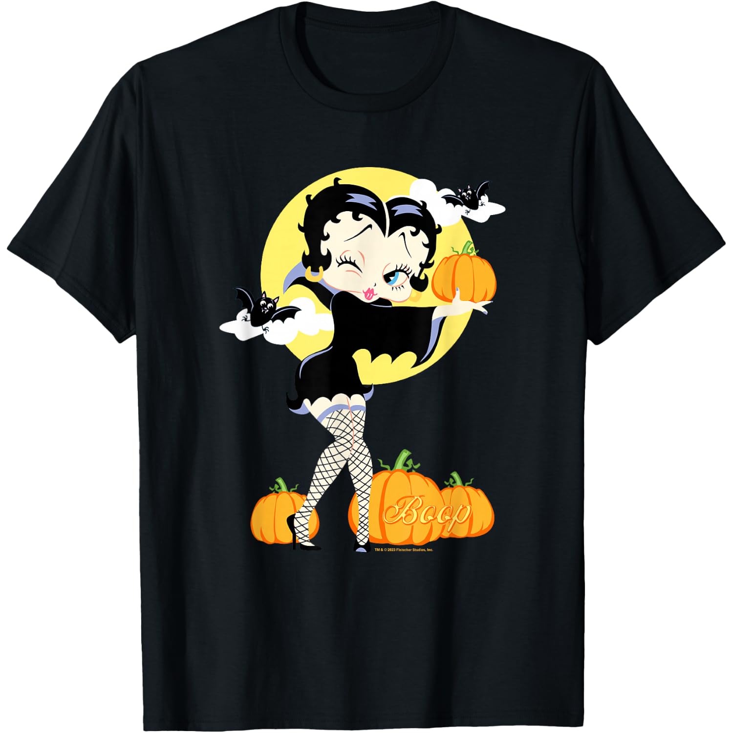 Betty Boop Halloween Sexy Miss Dracula Pumpkin Night Poster T-Shirt