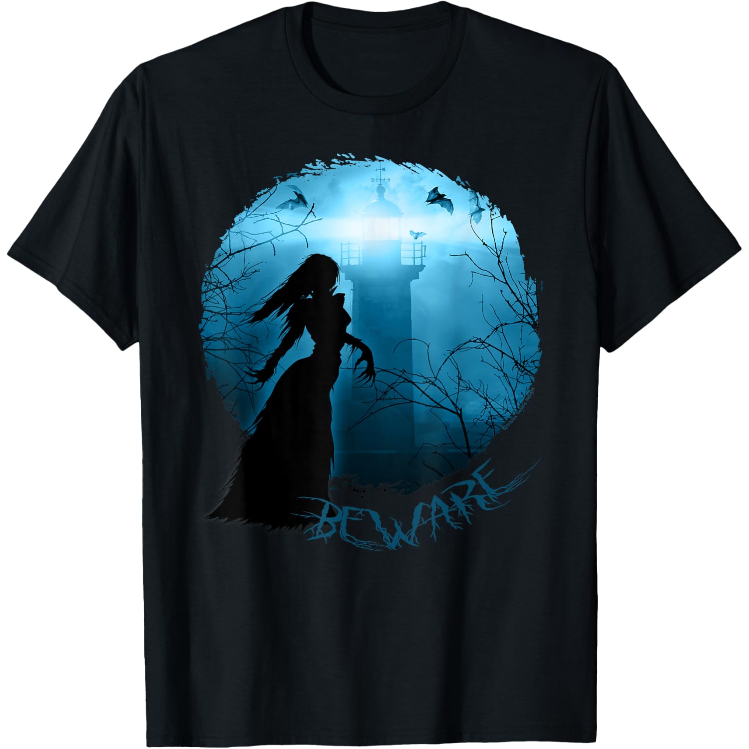 Beware The Scary Witch Spooky Lighthouse Halloween T-Shirt