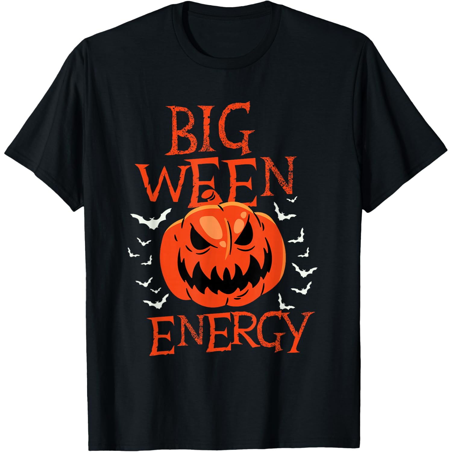 Big Ween Energy - Big Halloween Carved Pumpkin Head T-Shirt