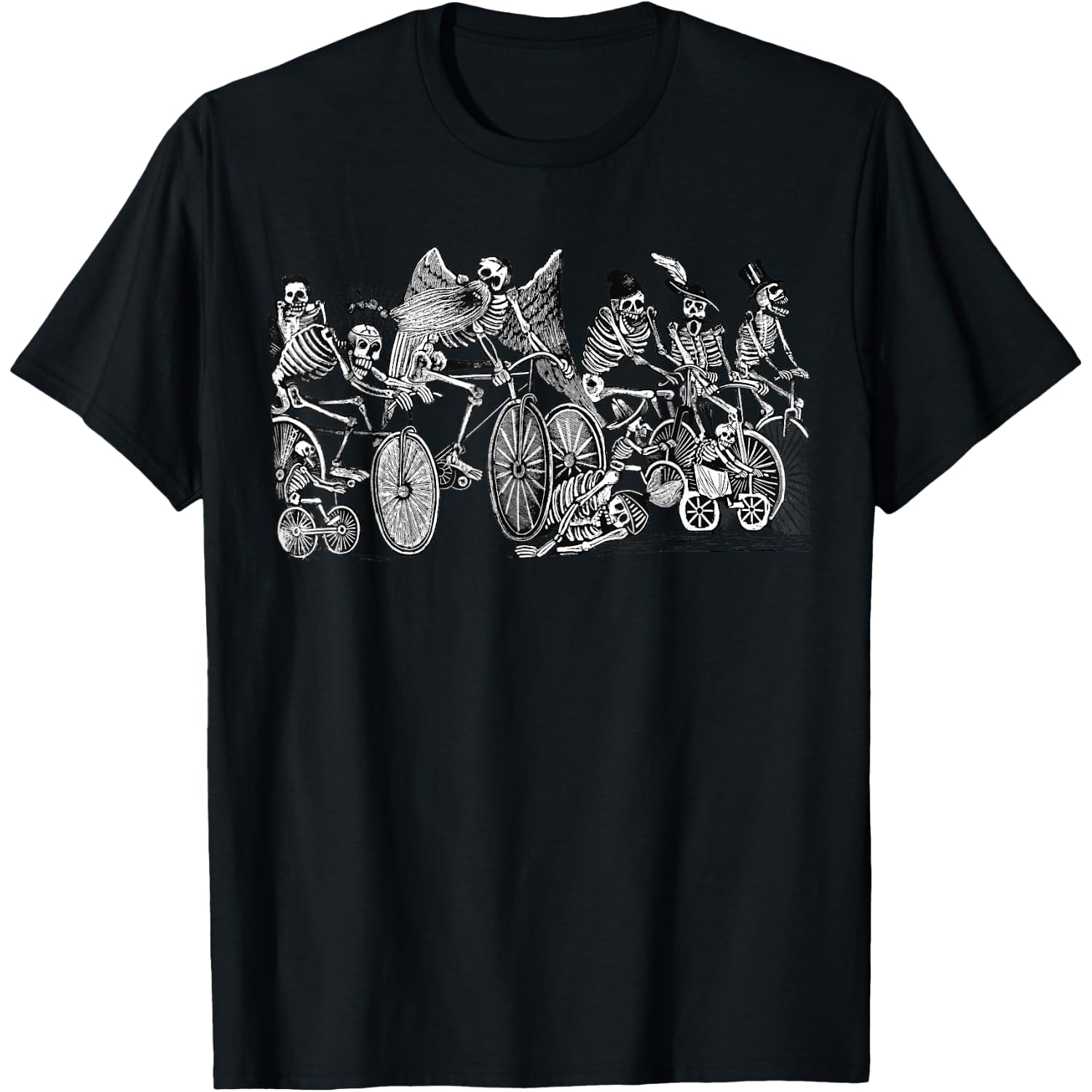 Bike Riding Skeletons Tee Cycling T-Shirt for Bikers T-Shirt