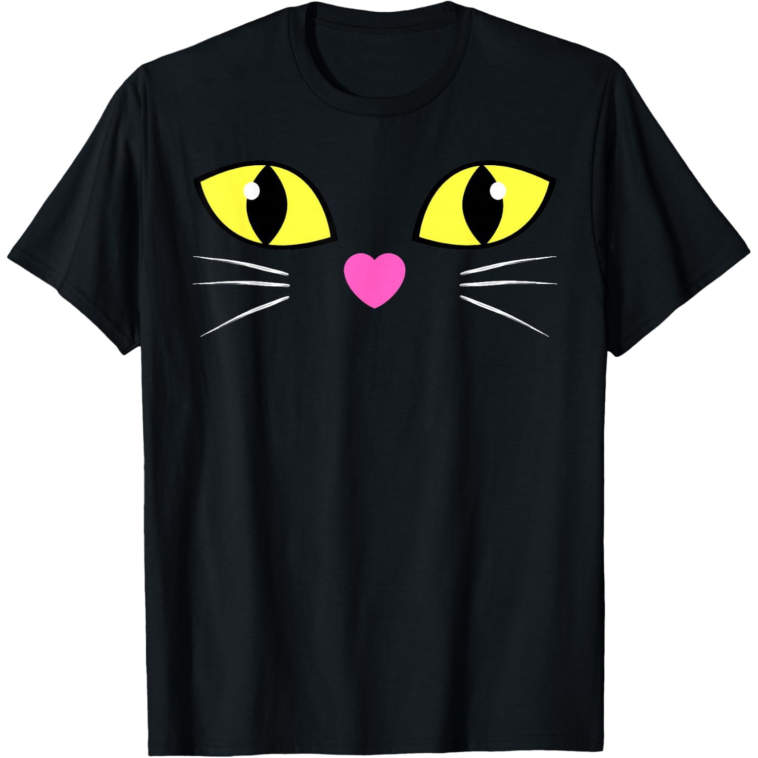 Black Cat Face Shirt | Kids Easy Black Cat Halloween Costume T-Shirt