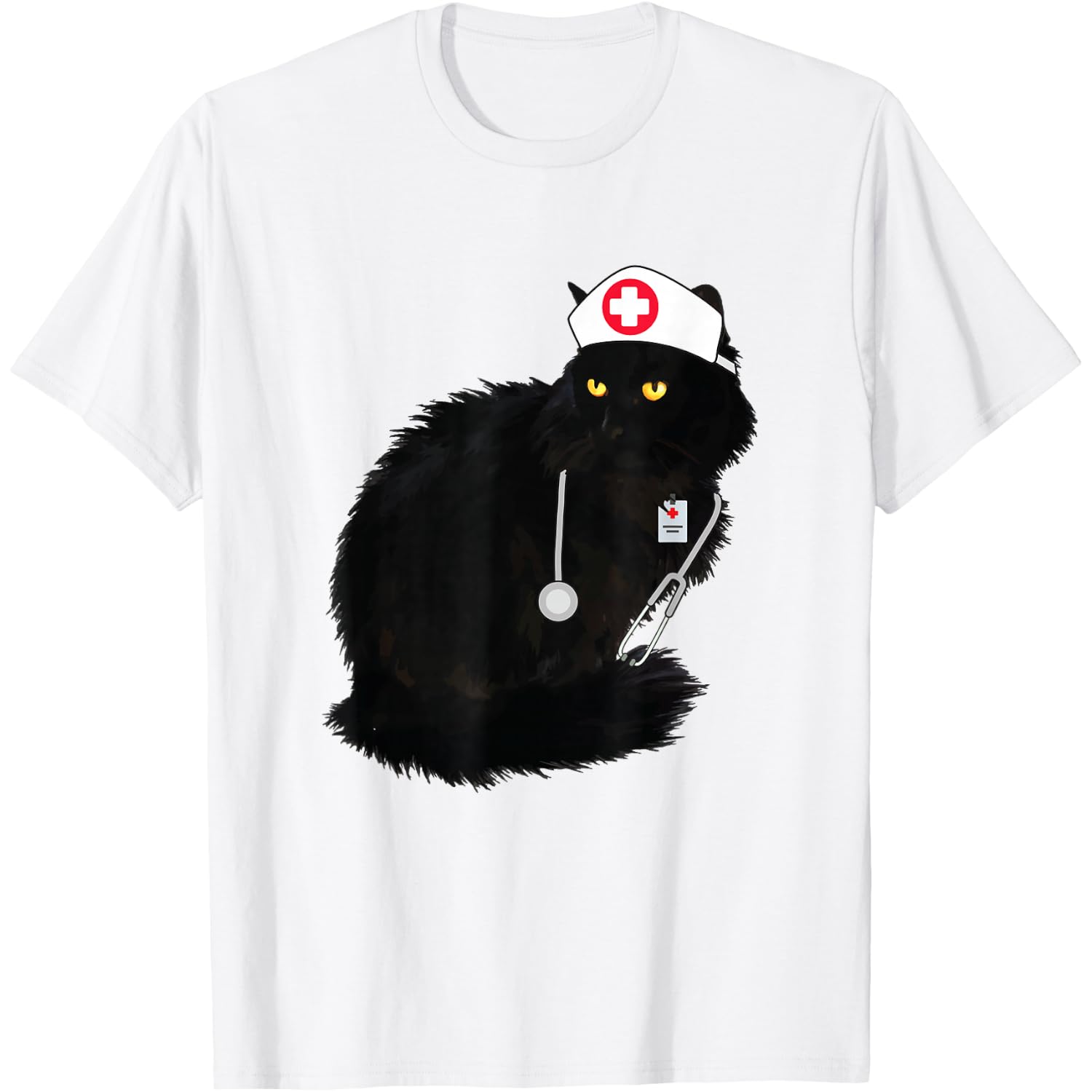 Black Cat Nurse Shirt Women Men Funny T-Shirt