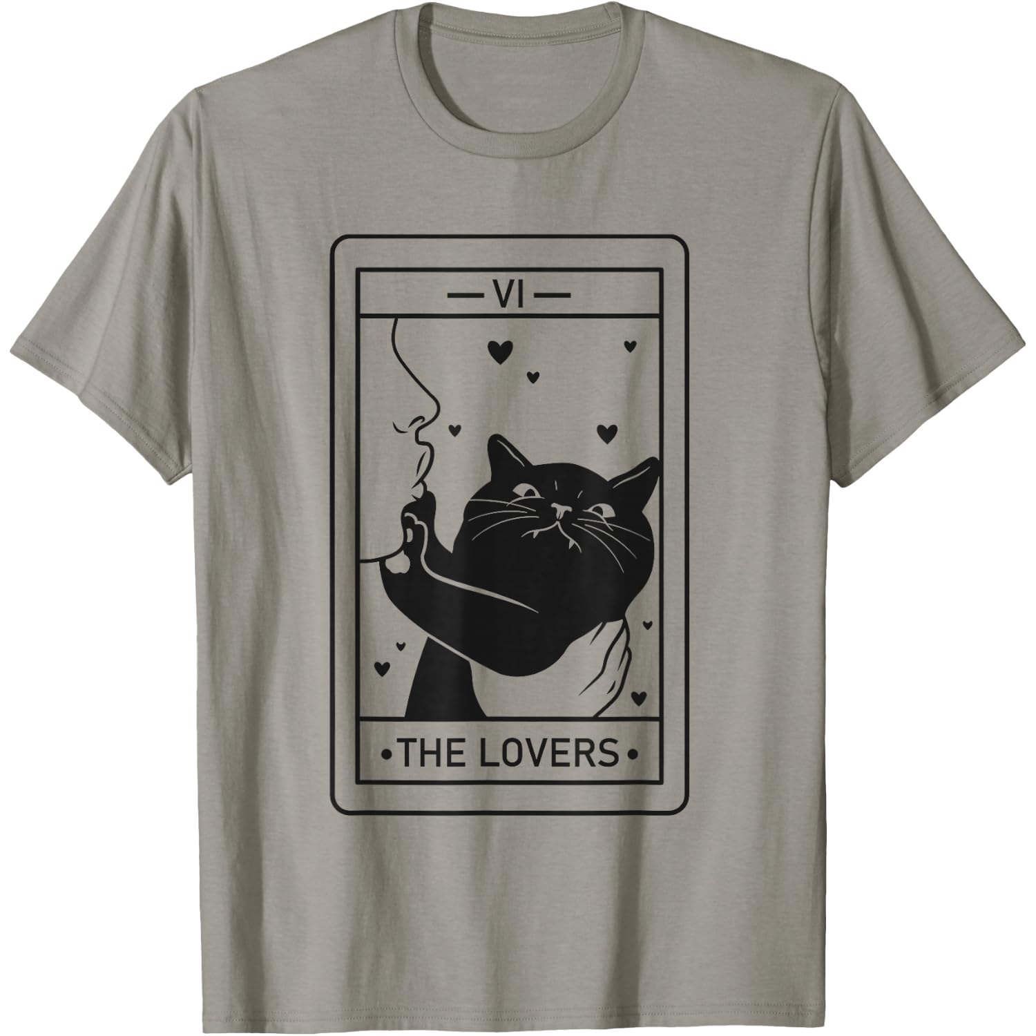 Black Cat Tarot Cute Witchy Cat Lover Men Women T-Shirt