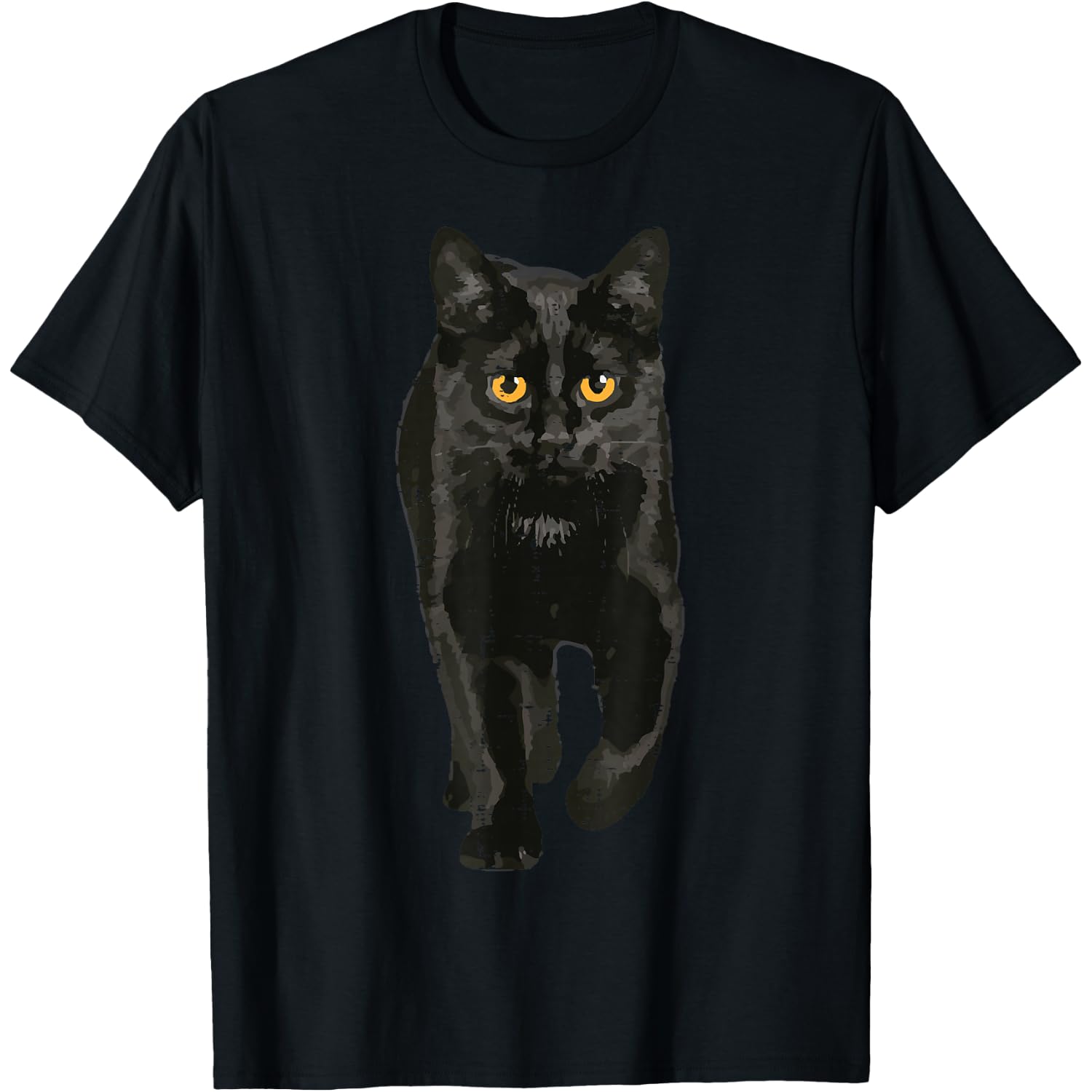 Black Cat Walking Kitten Kitty Halloween Scary Men Women Kid T-Shirt