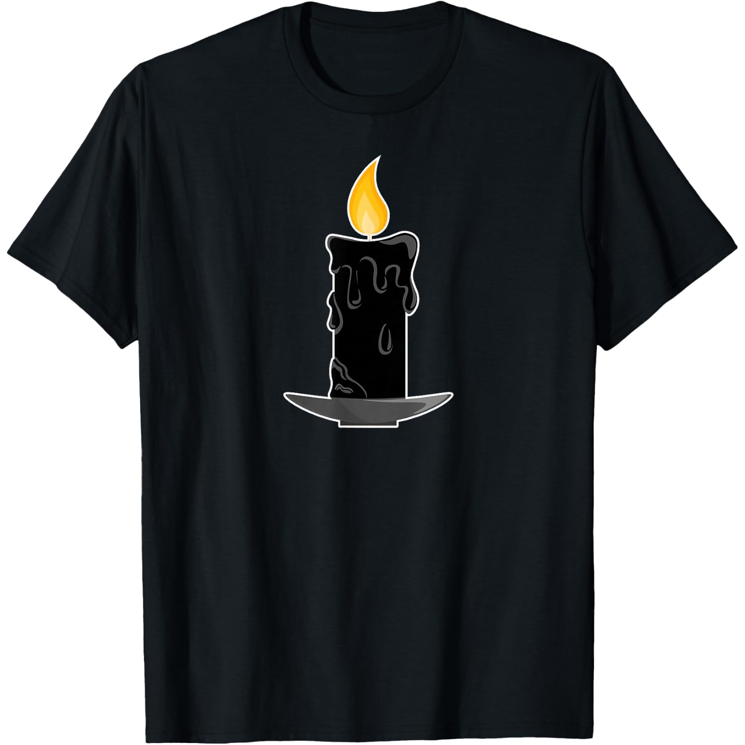 Black Flame Candle Halloween T-Shirt