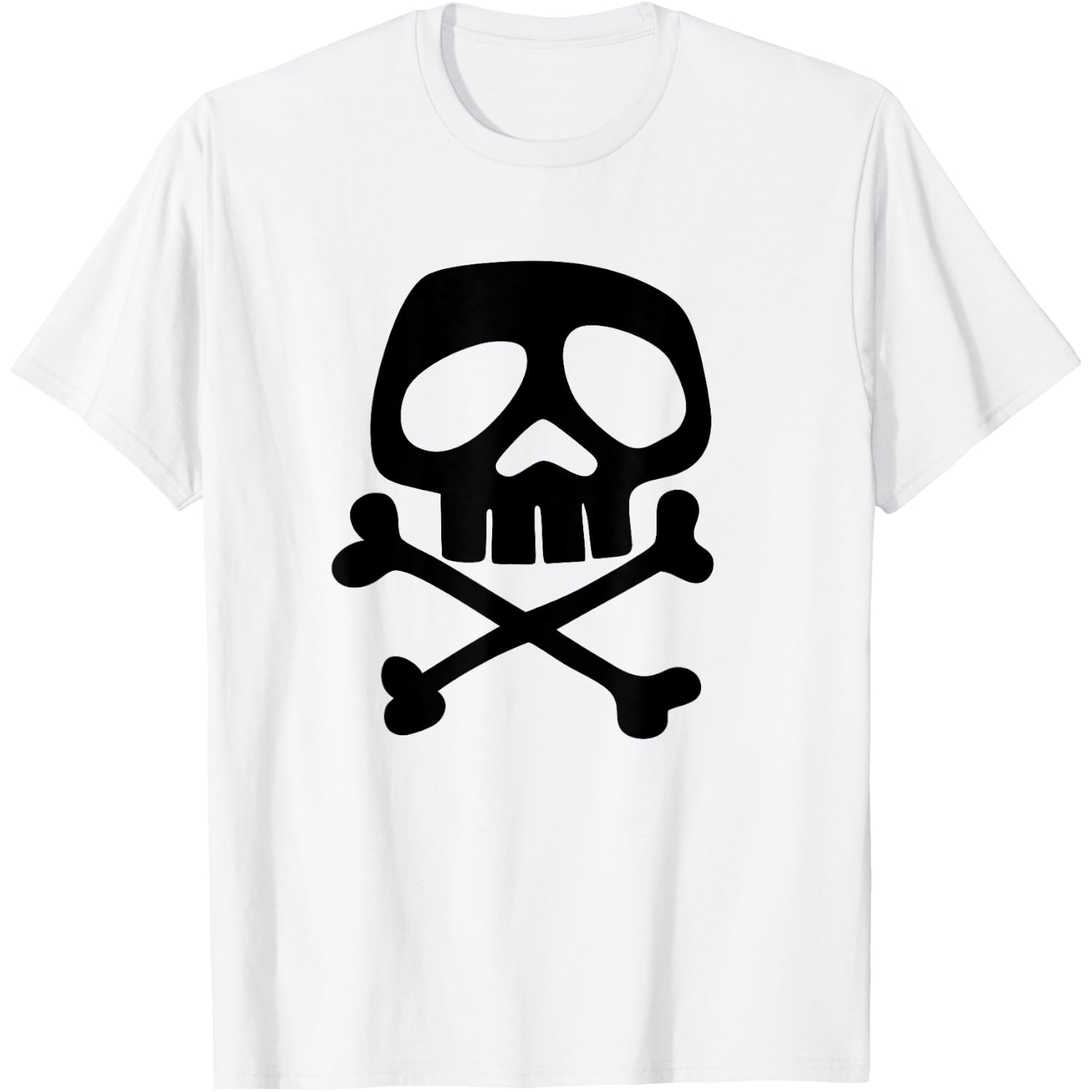 Black Punk Rock Skull and Bones - 1980's Horror Design T-Shirt