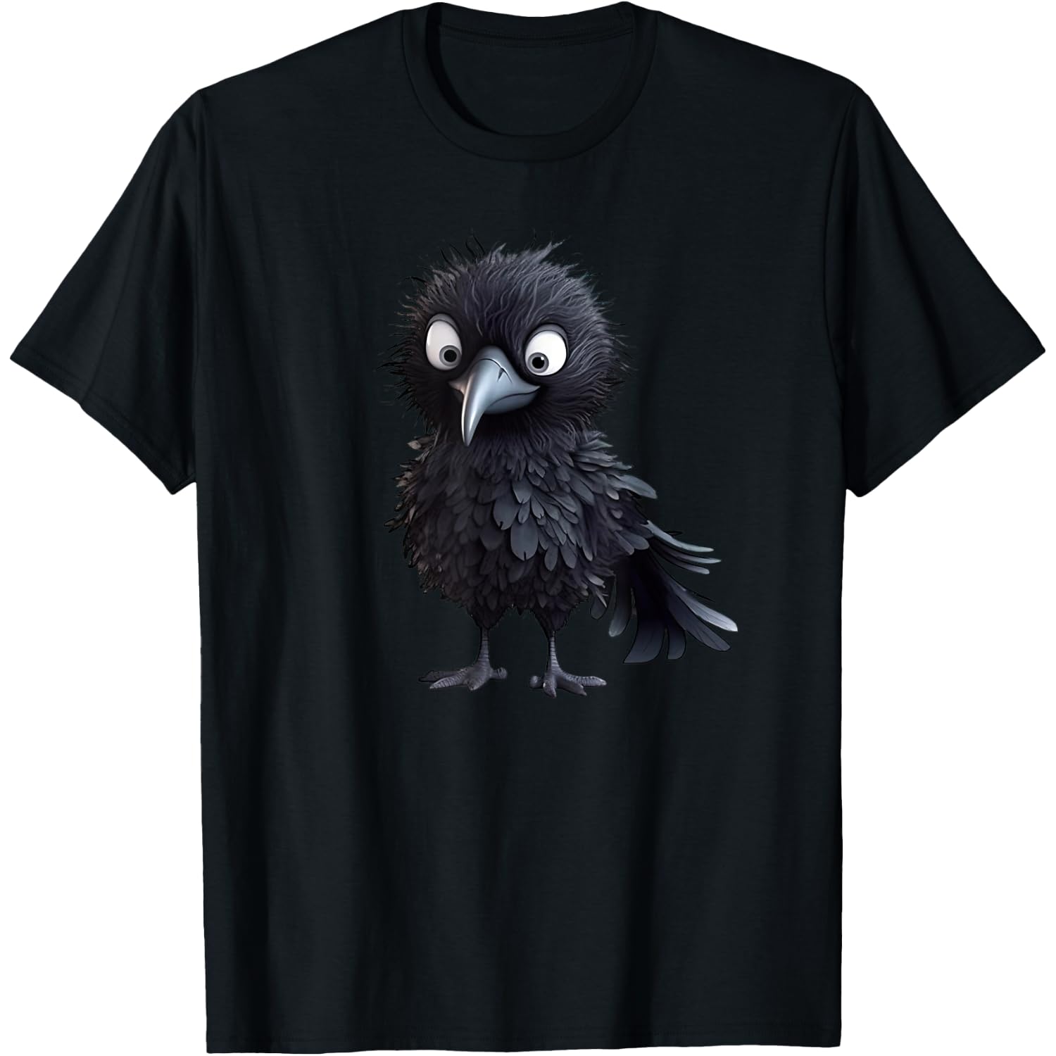 Black Raven Bird Graphic for Gothic Kids Women Men Cute Crow T-Shirt
