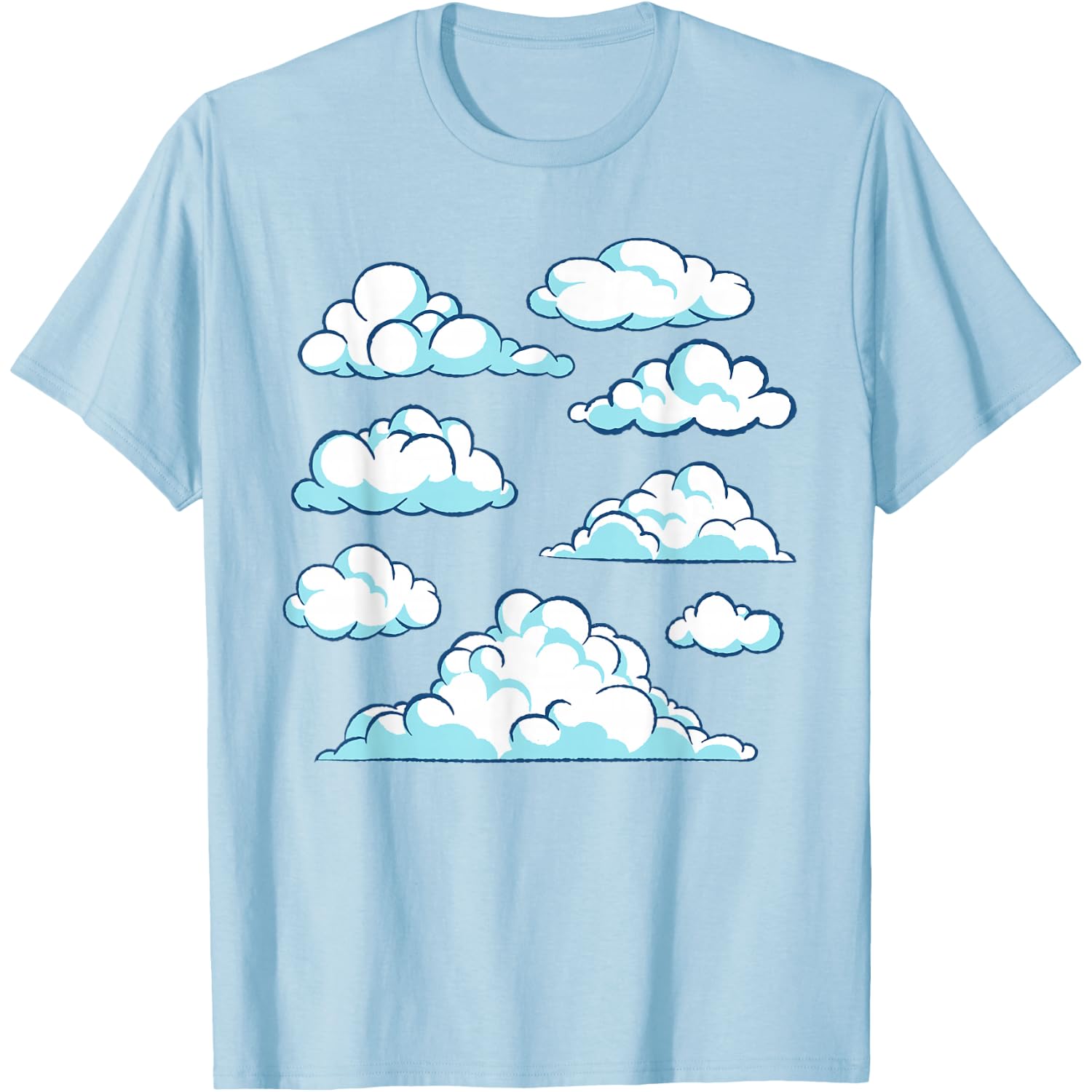 Blue Sky Clouds Cool Atmosphere White Clouds T-Shirt
