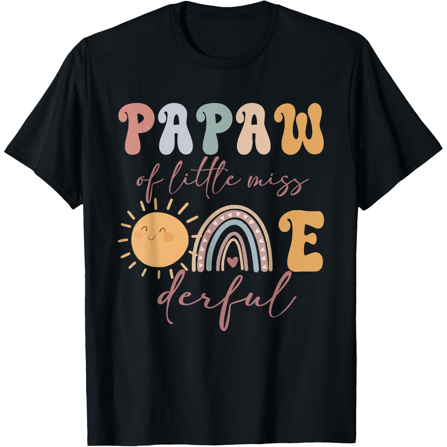 Boho Papaw of Miss Onederful 1st Birthday Girl Cute T-Shirt