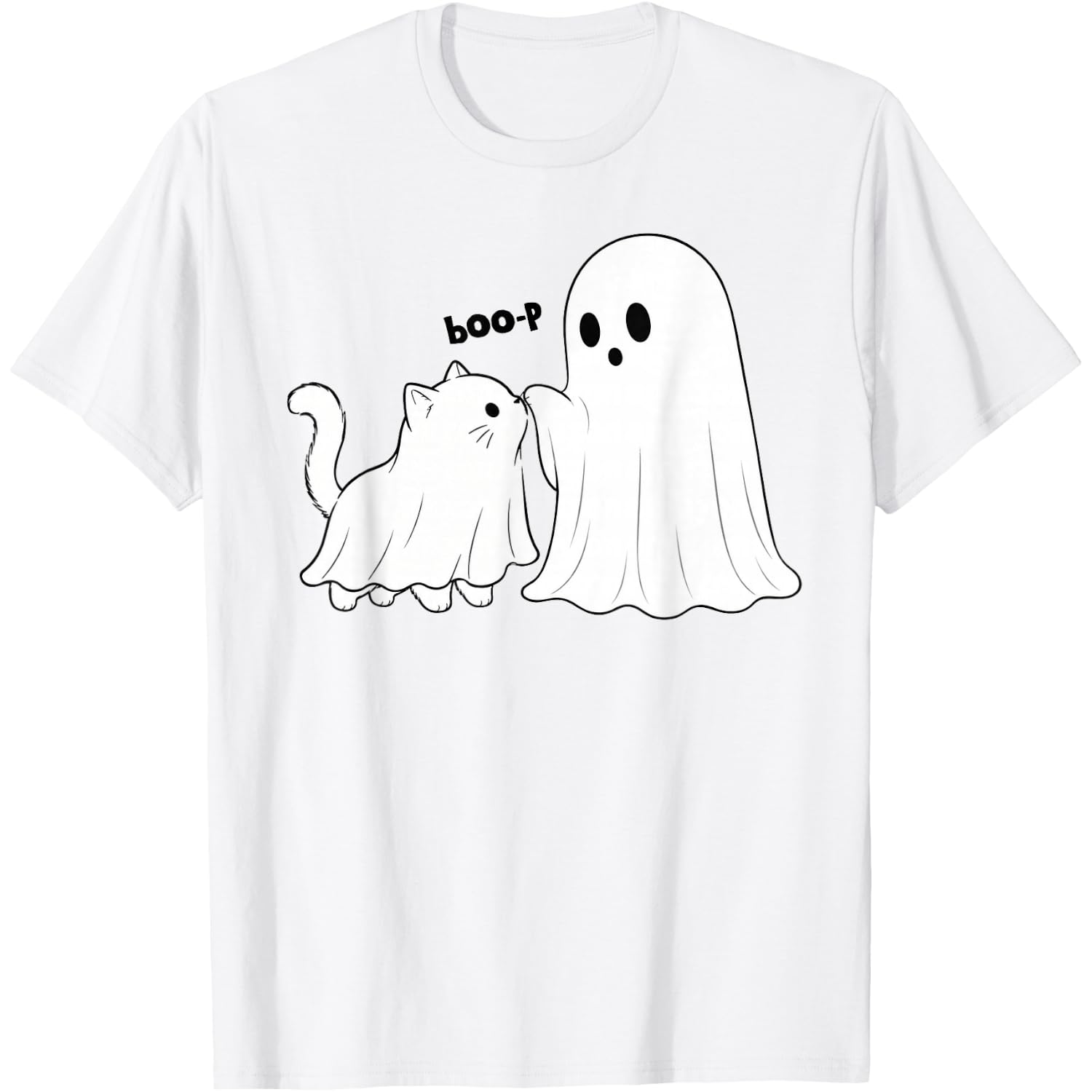 Boo Boo-p Cat Ghost Funny Halloween Cat Lovers Cat Mom T-Shirt