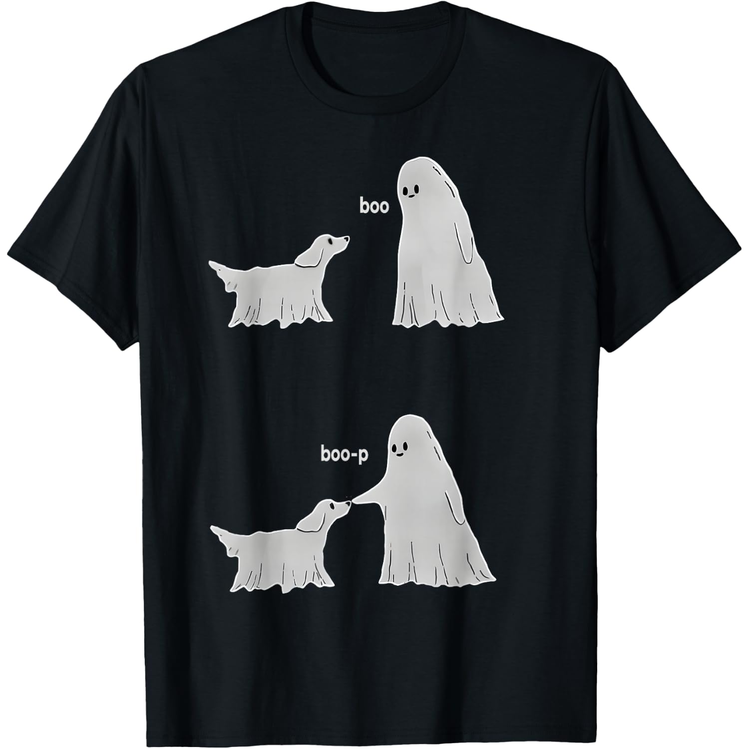 Boo Boop Ghost Pet Dog Halloween Cute Ghost Dog Lover Funny T-Shirt