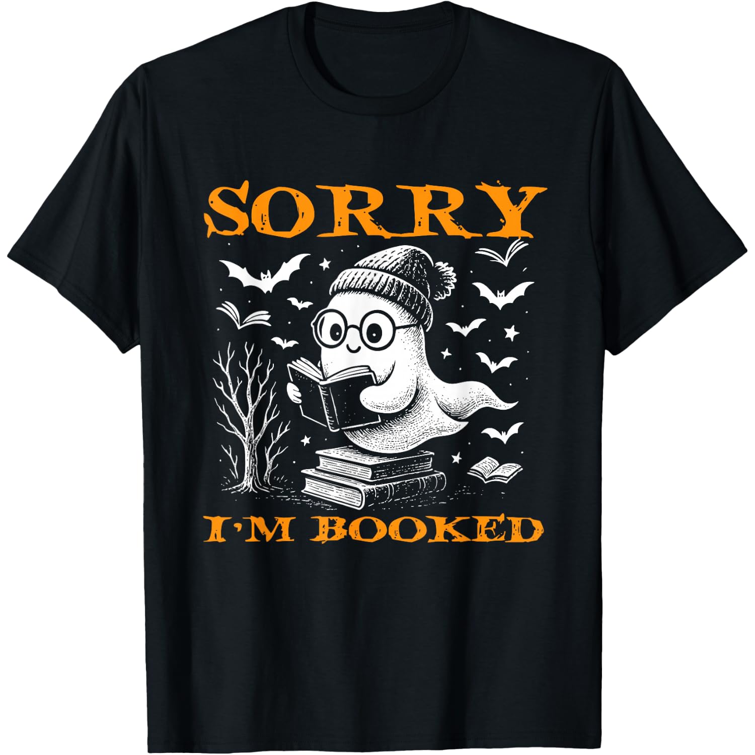 Boo Ghost Books Reading Lovers Sorry I'm Booked Halloween T-Shirt