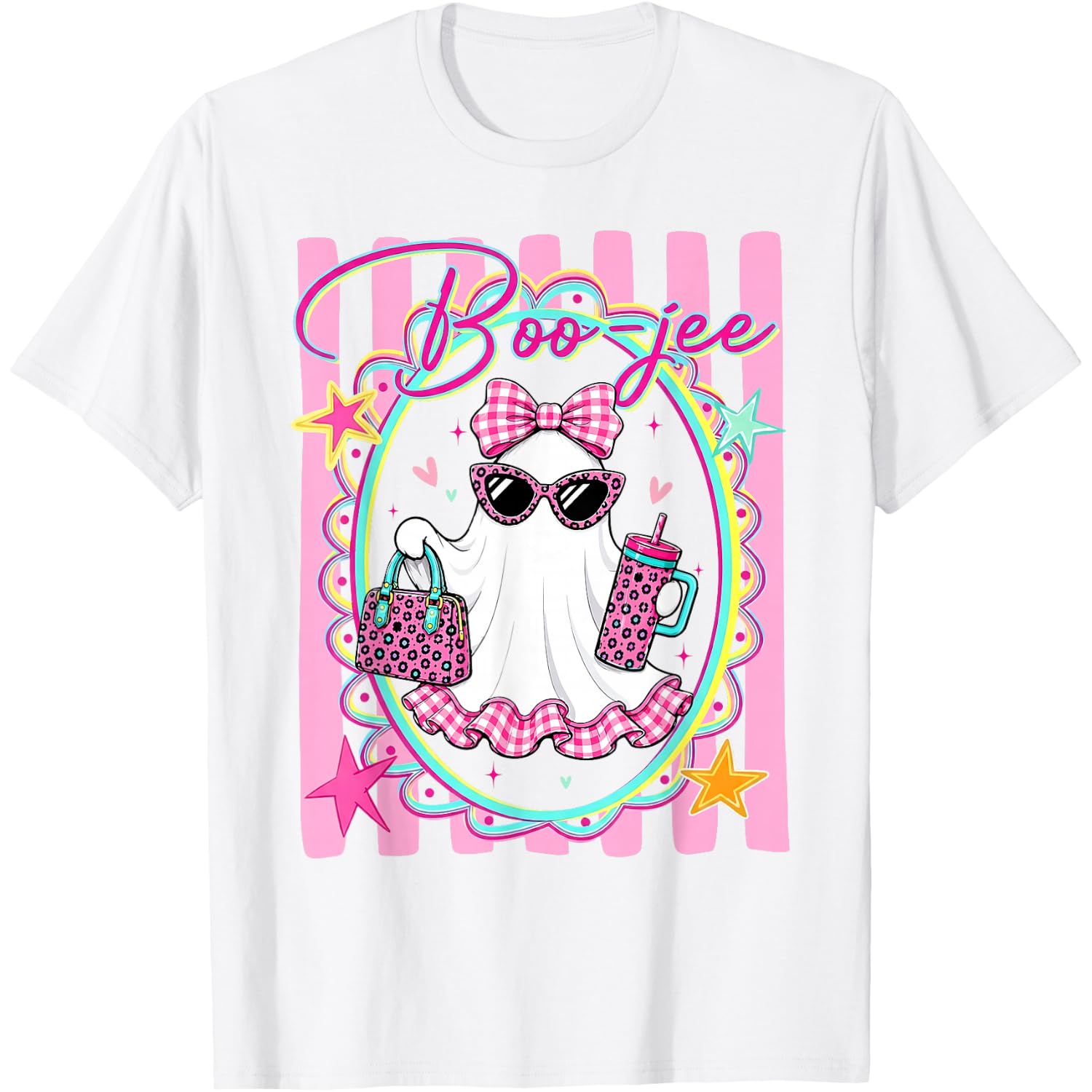 Boo JEE Cute Boo Ghost Halloween Women Girls T-Shirt