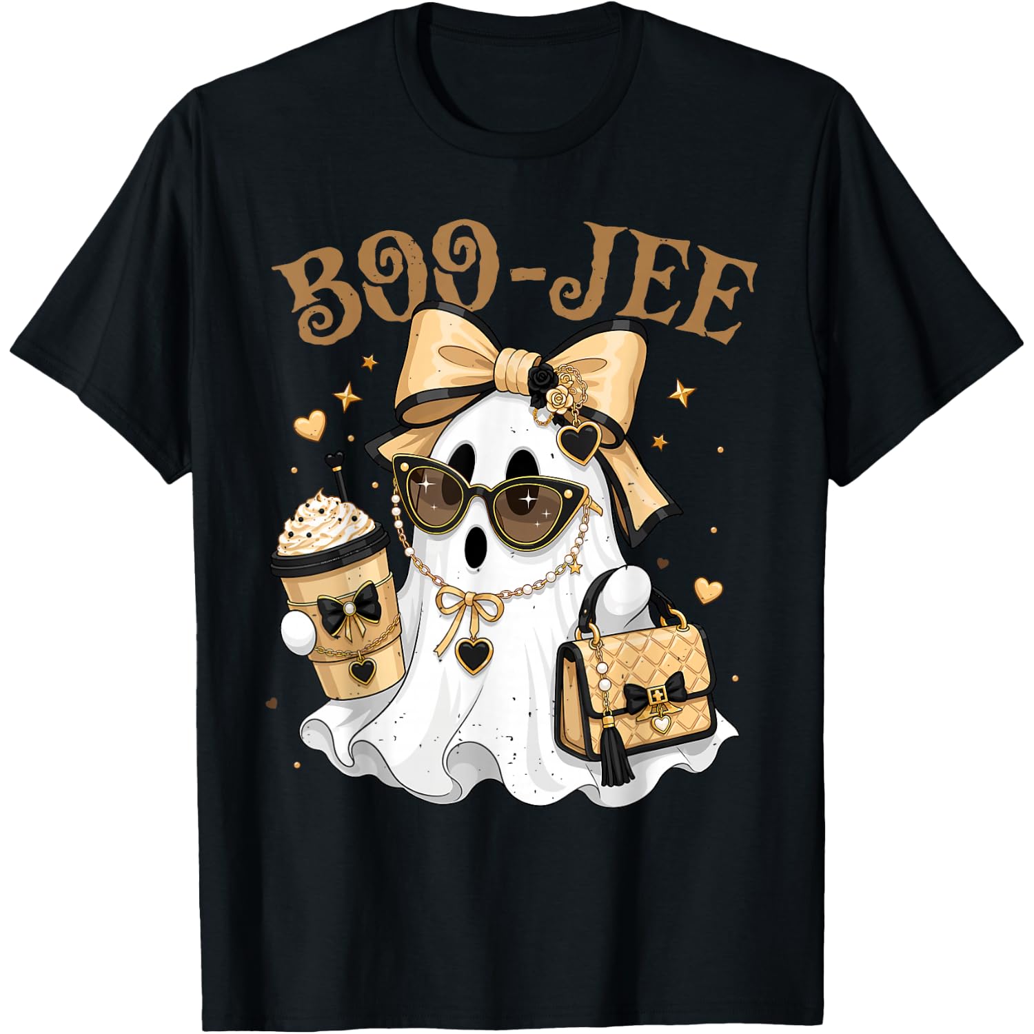 Boo-JEE Cute Ghost Boujee for Women Kids Girls Halloween T-Shirt