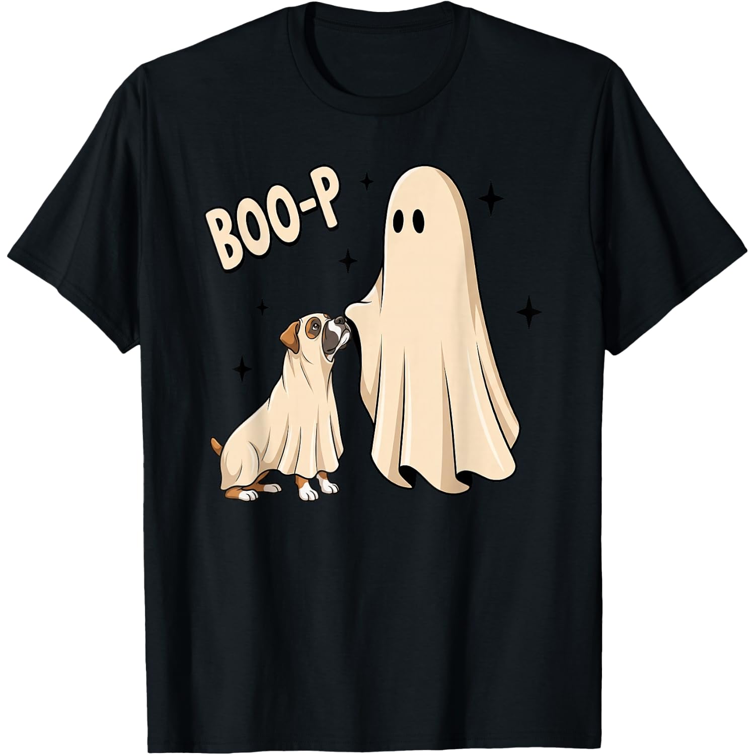 Boo P Ghost Boop Boxer Cute Halloween Dog Meme T-Shirt
